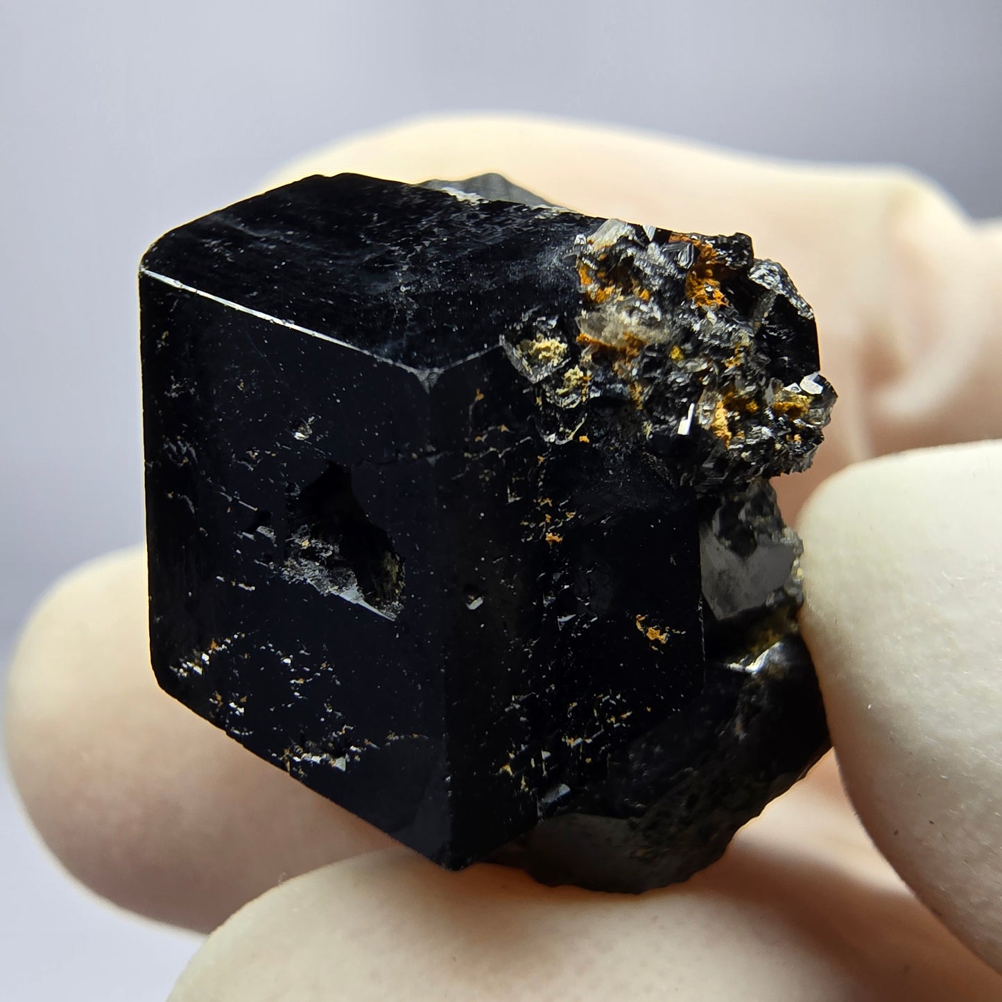 Symmetrische Schörl Turmalin Stufe Erongo, Namibia 21*18*16mm Mineraliensammlung