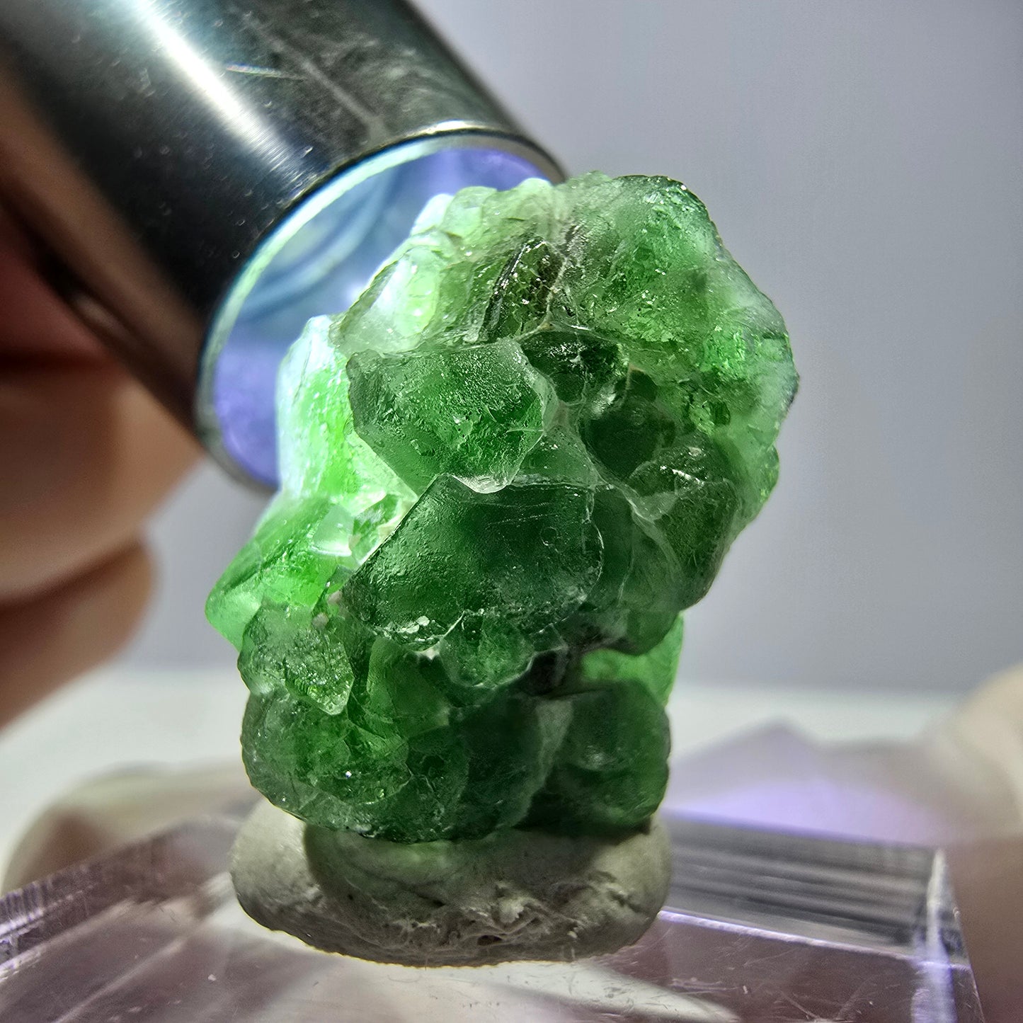 Cube de fluorite fantôme, spécimen de tourmaline Schorl, Erongo, Namibie, 22 x 16 x 16 mm