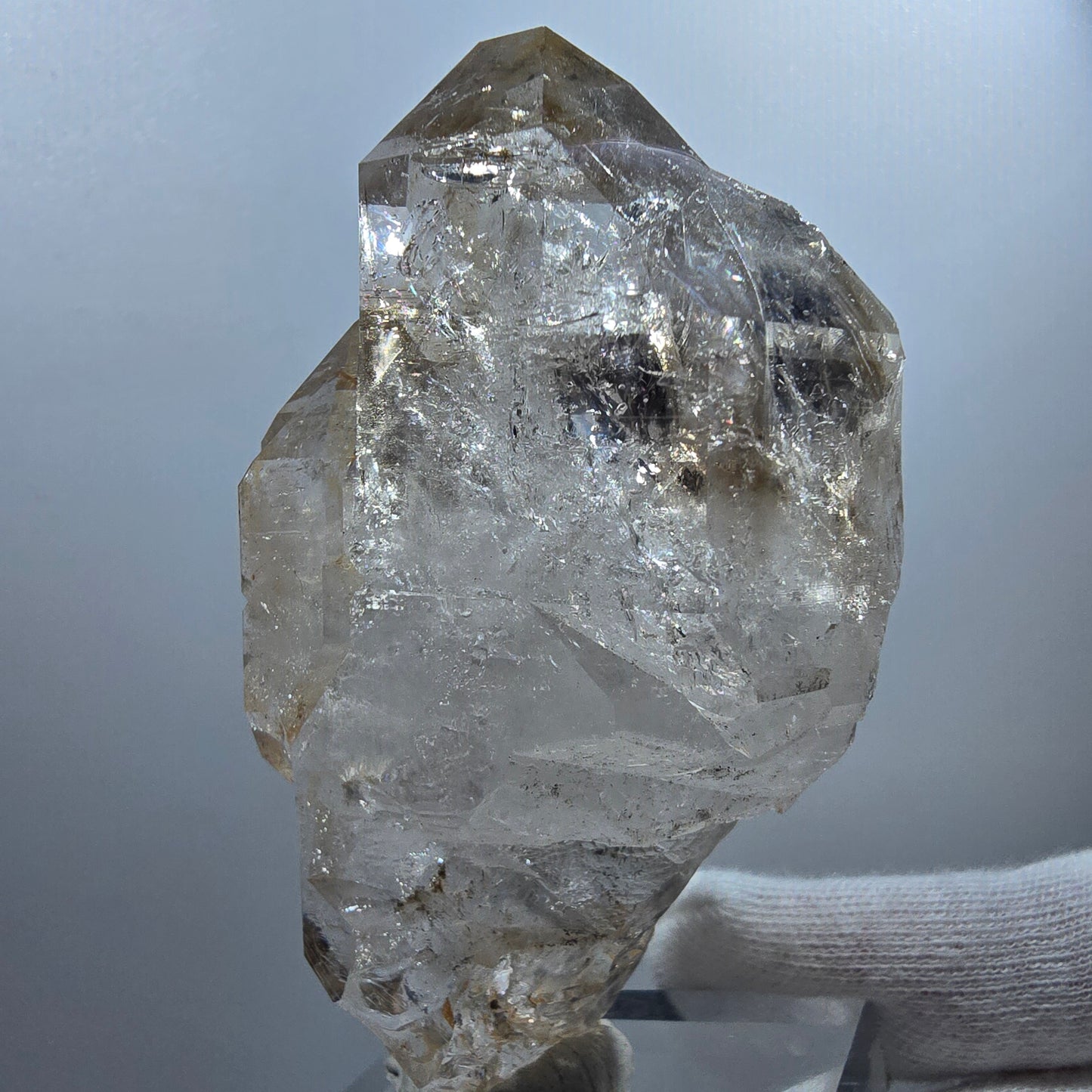 Sceptre DT Enhydro Squelette Quartz Fumé 1x Gobobos de Poche Bulle Valentine. Namibie 88 x 51 x 27 mm
