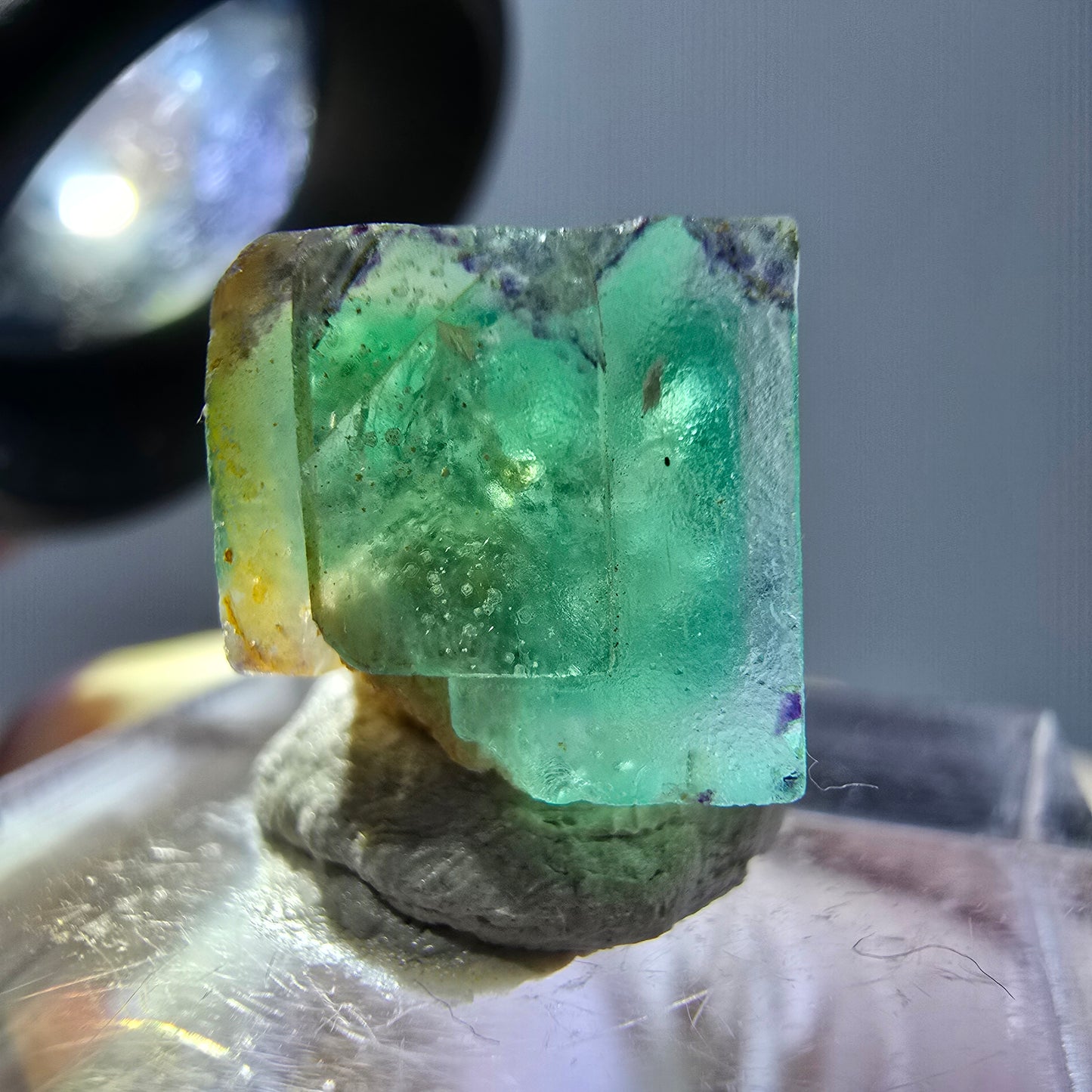 Phantom Fluorit Würfel parkettiert, grün lila Okorusu, Namibia 12*12*12mm