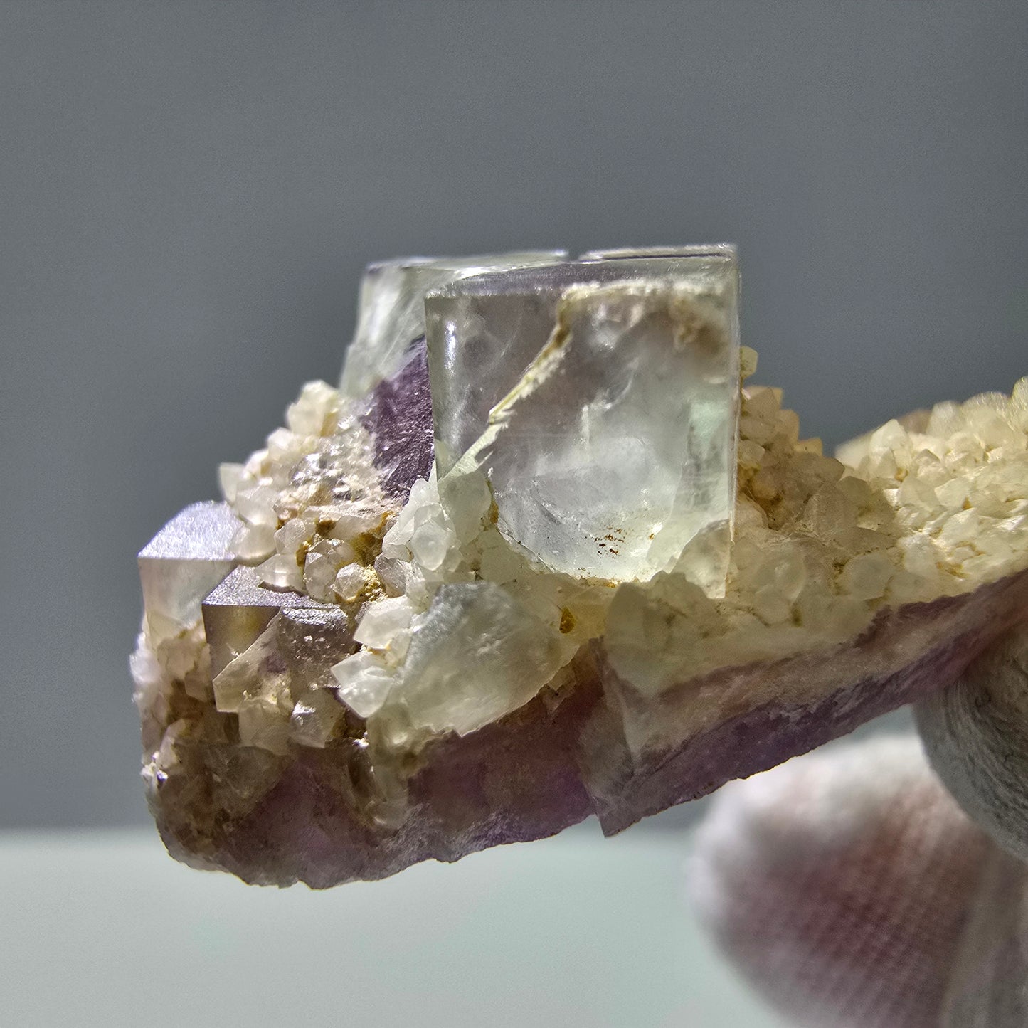 Cubes de fluorite fantôme UV rares, qualité quartz Brandberg, Namibie 30*16*17mm