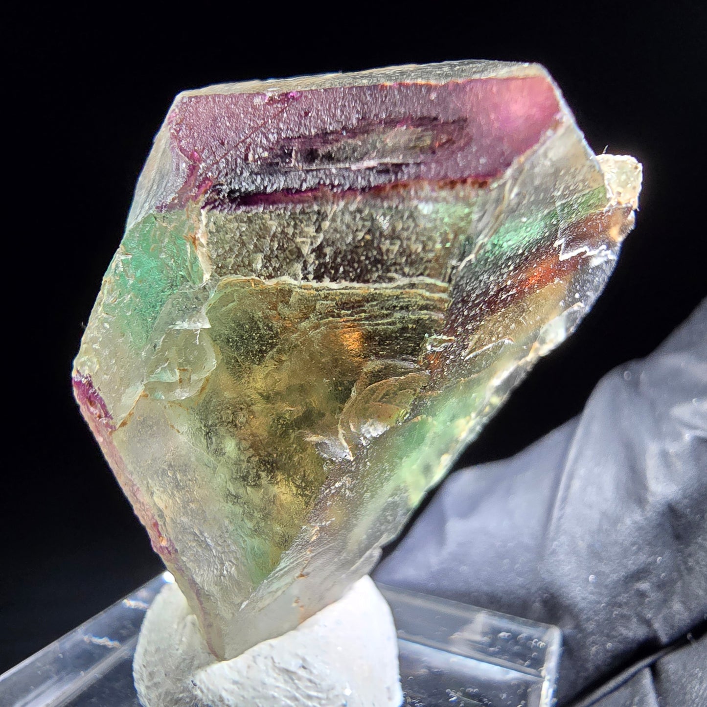Klare zonare Fluorit Stufe lila grün braun Erongo, Namibia 37*23*15mm Sammlung