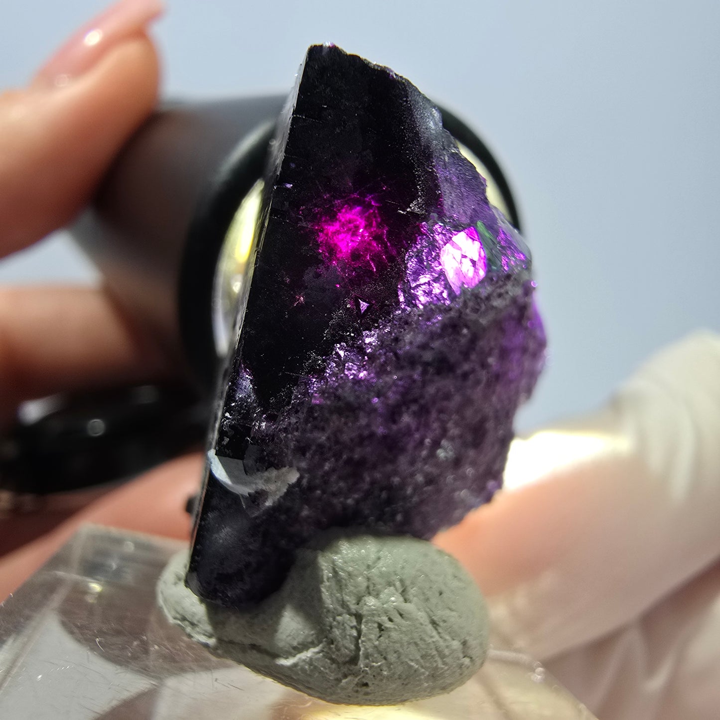 Phantom Fluorit Würfel Stufe grün lila zonal 11:11 Angel Pocket, Namibia 24*22*22mm