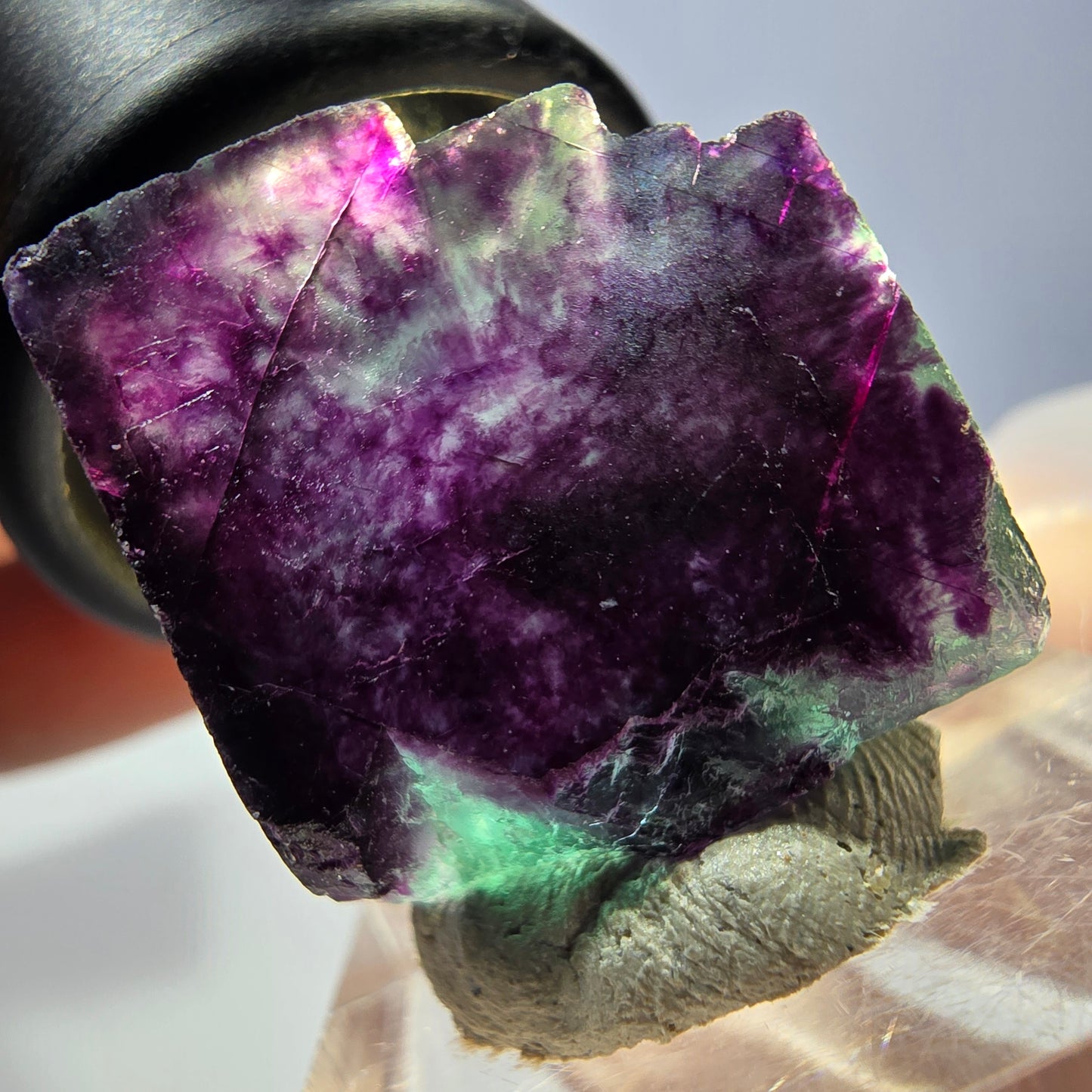 Phantom Fluorit Würfel parkettiert, grün lila Okorusu, Namibia 21*21*13mm