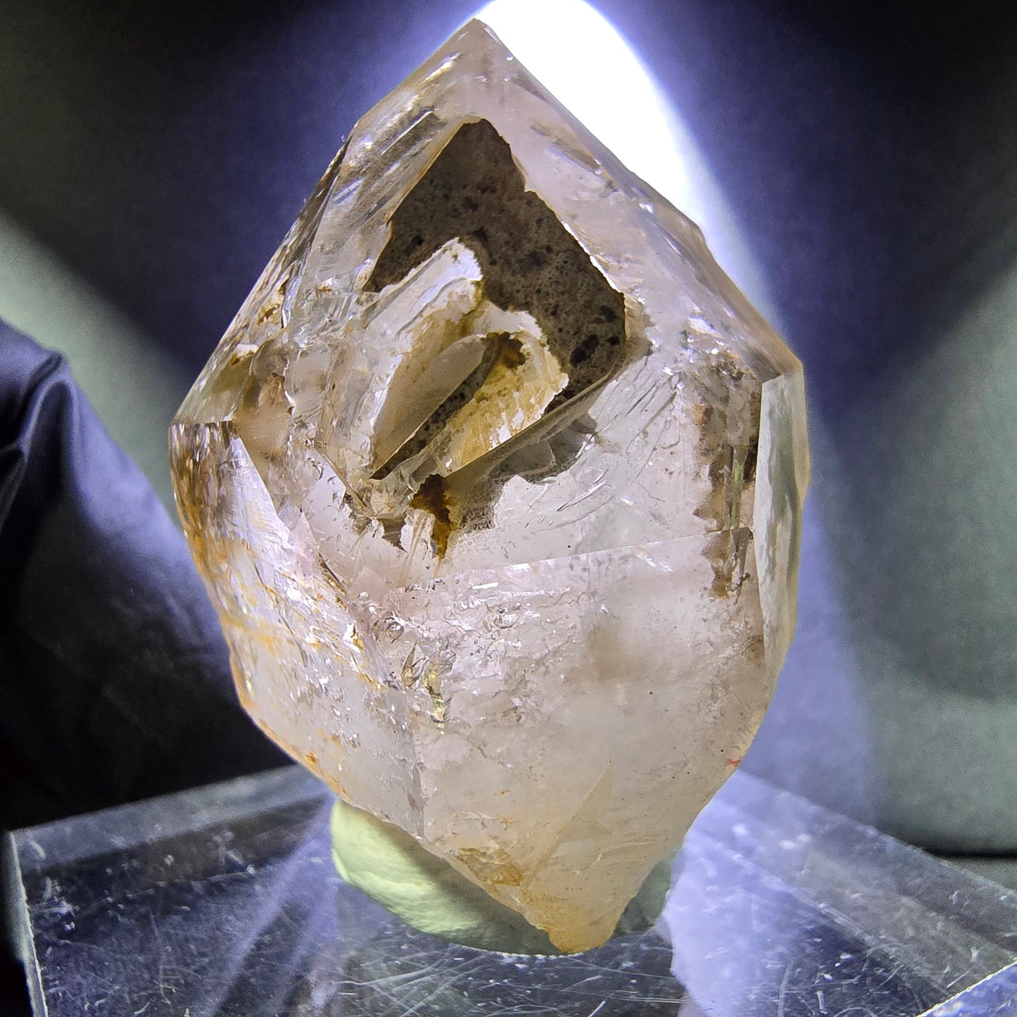Große Phantom Rauchquarz Zepter Spitze 49*43*29mm Goboboseb Namibia Sammlung