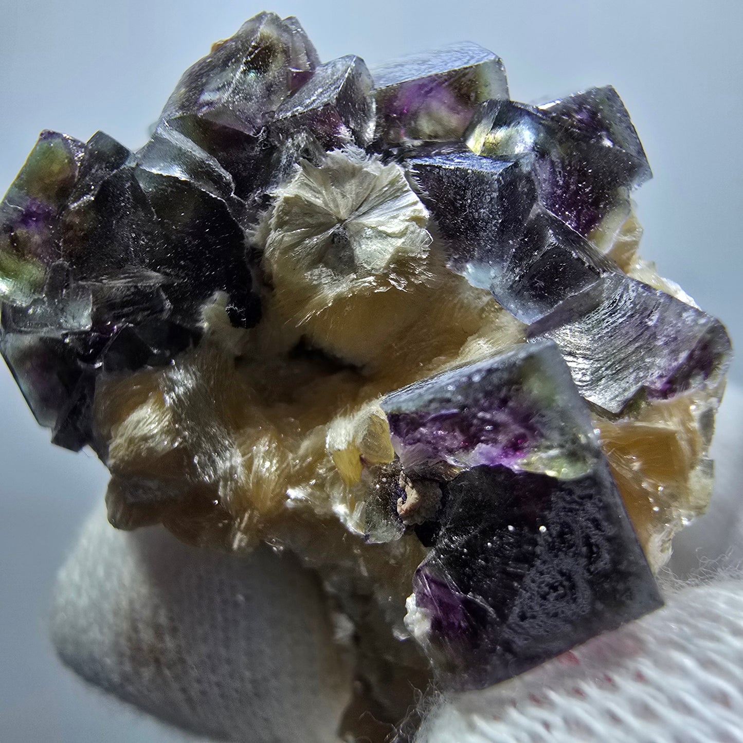 Colorful Phantom Fluorite Cubes Muscovite Schorl Tourmaline Erongo, Namibia 43*39*30mm