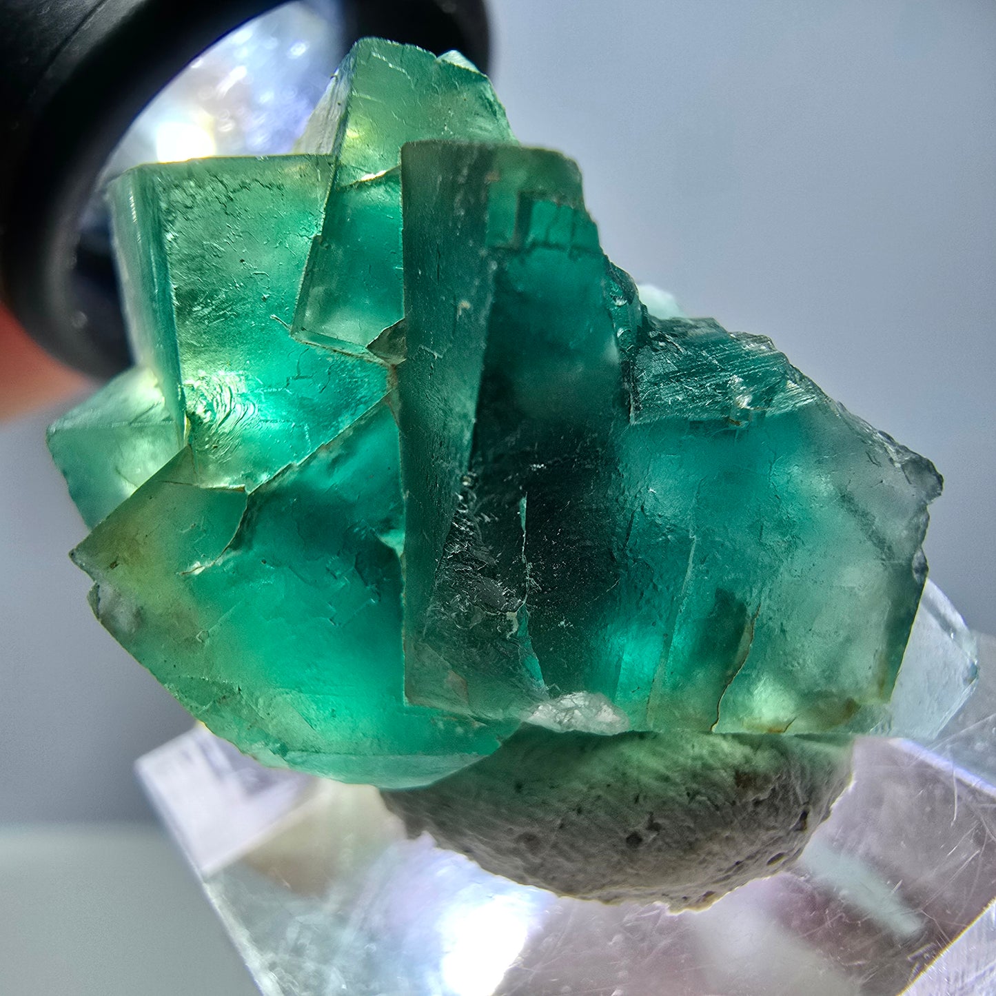 Phantom Fluorit Würfel Stufe, grün parkettiert Okorusu, Namibia 32*24*17mm