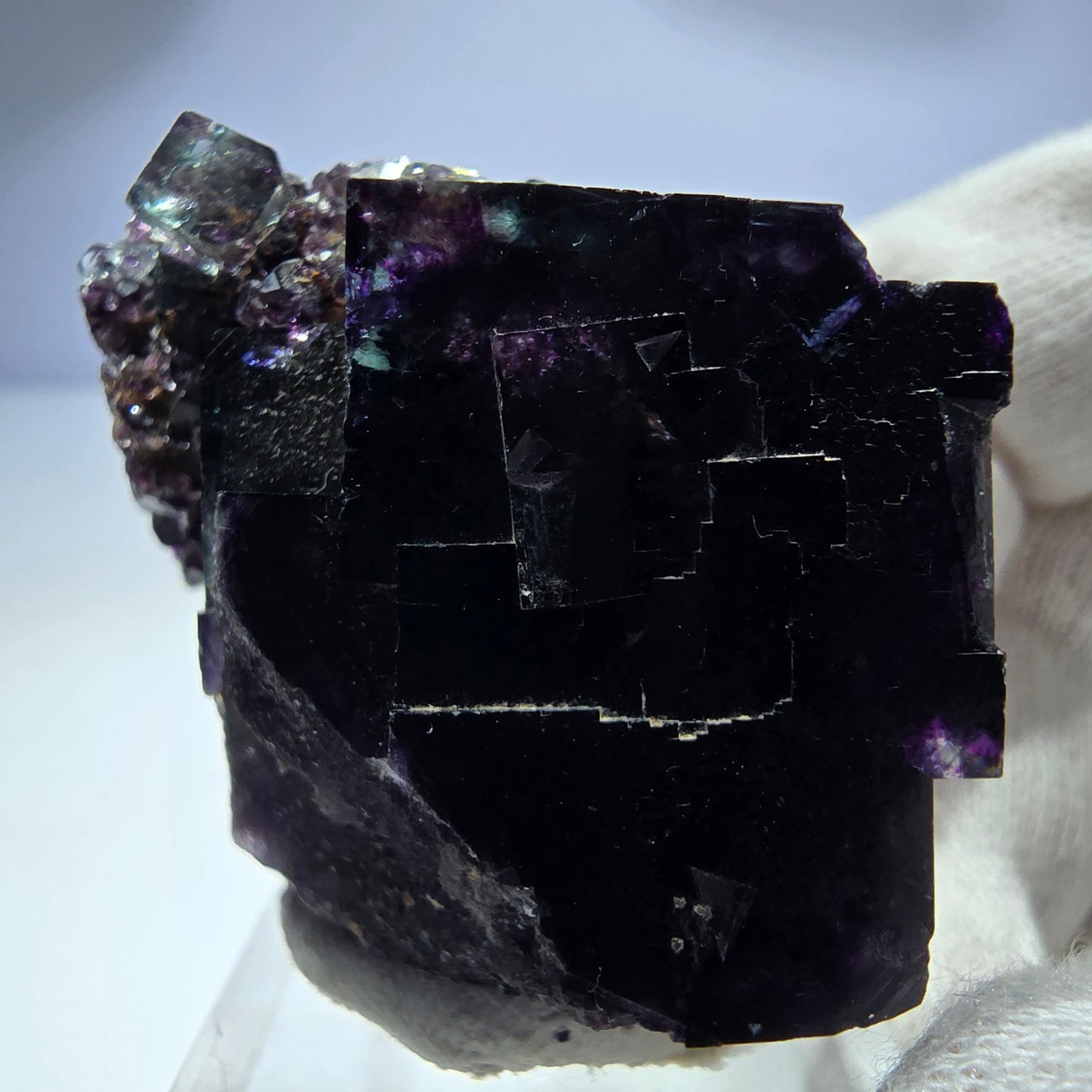 Phantom Fluorit Würfel Stufe parkettiert zonal Okorusu, Namibia 45*35*25mm
