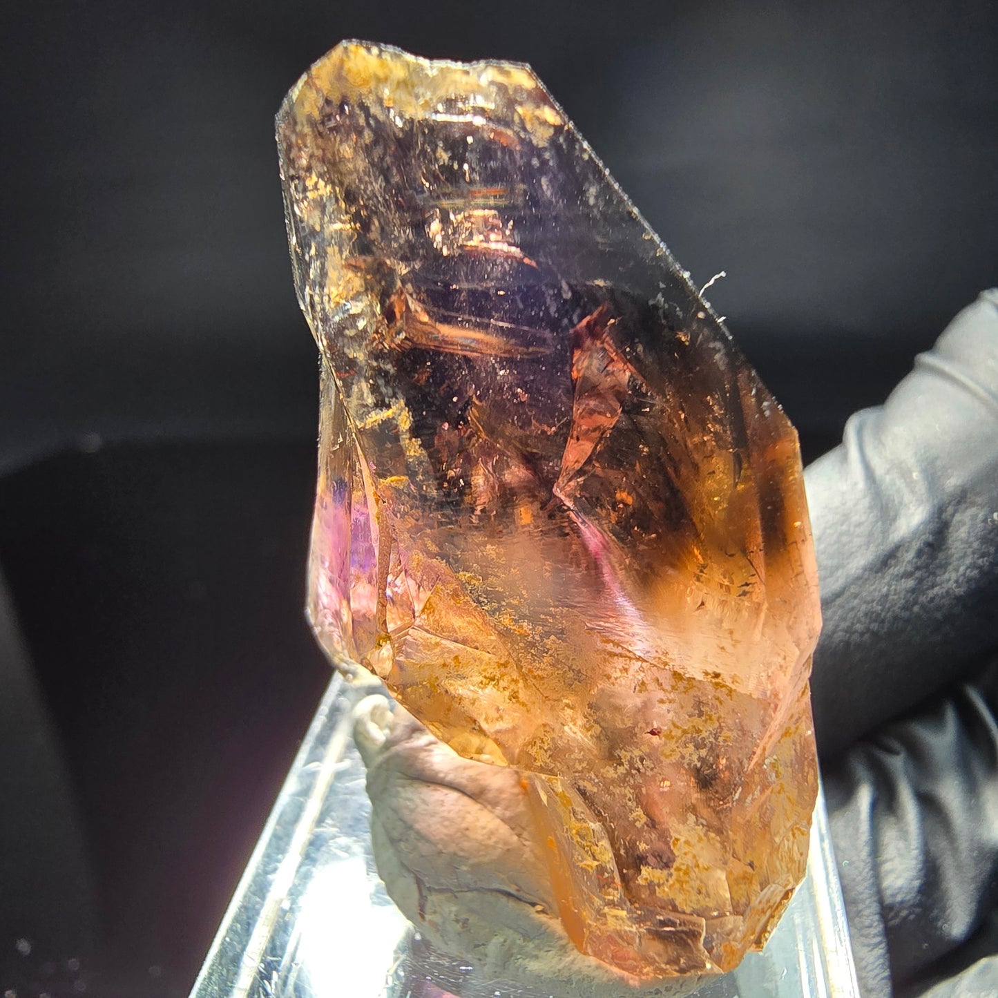 Seltene klare Phantom Amethyst Zepter Spitze Goboboseb Namibia 39*25*19mm