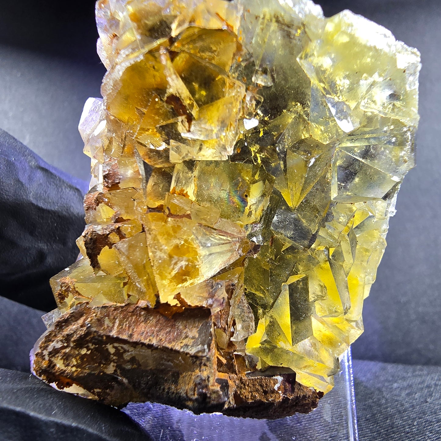 Seltene Honey Pocket Phantom Fluorit Stufe gelb grün 42*33*20mm Okorusu, Namibia