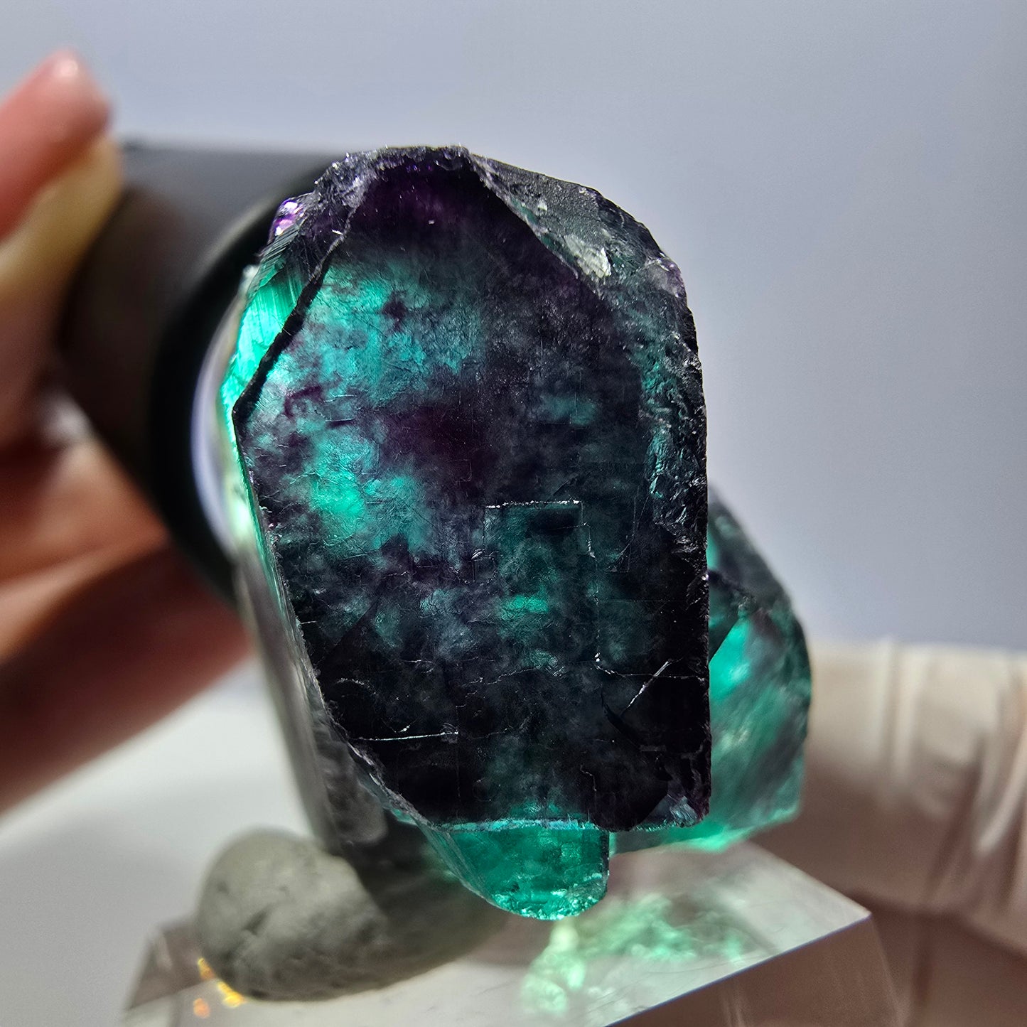 Seltene Fluorit Würfel Stufe, grün lila Okorusu, Namibia 41*32*26mm