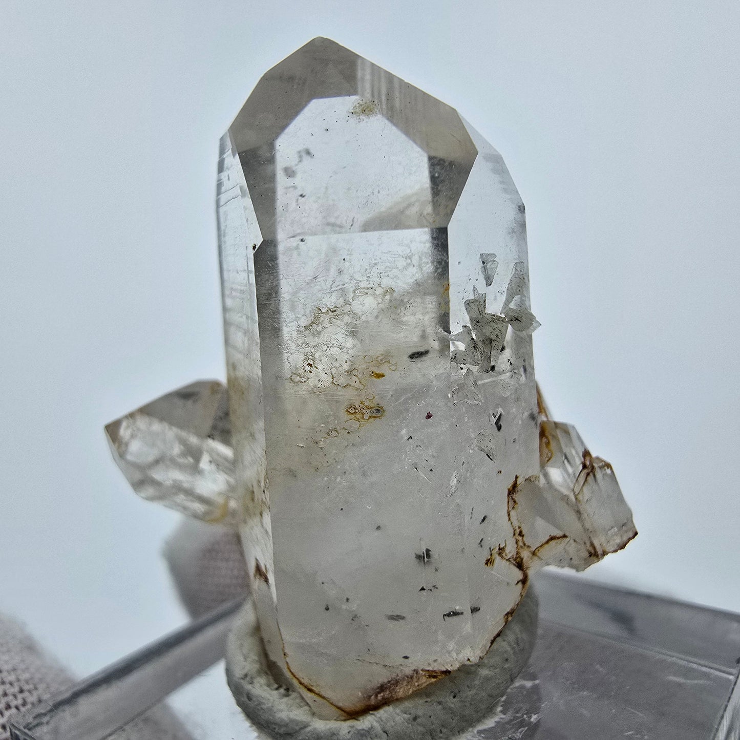 Phantom Quartz Prehnite Hematite Crystal Streep Mine Goboboseb Namibia 29*26*27mm