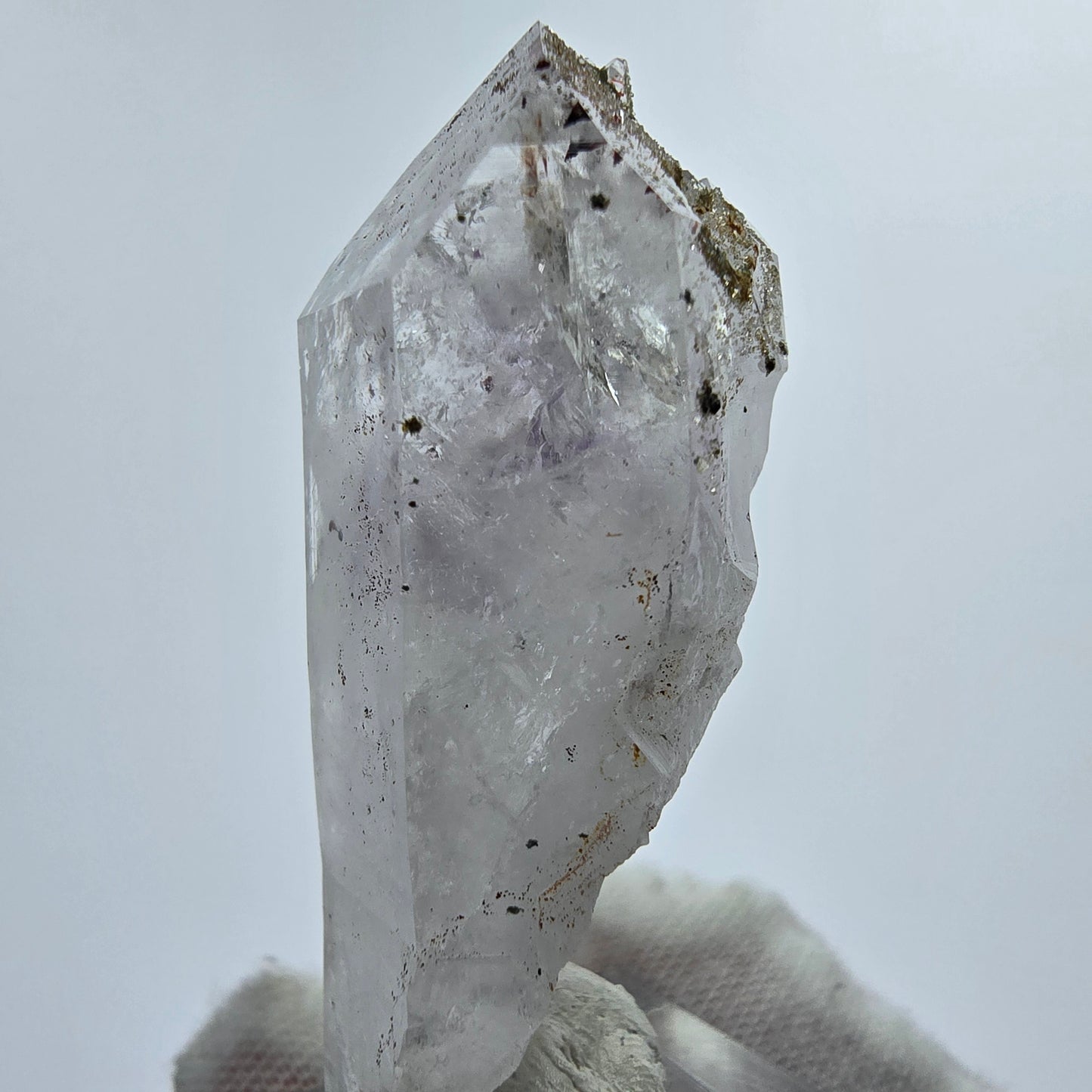 Harlekin Phantom Amethyst, Prehnit, Analcim Streep Mine Gobo. Namibia 49*18*18mm