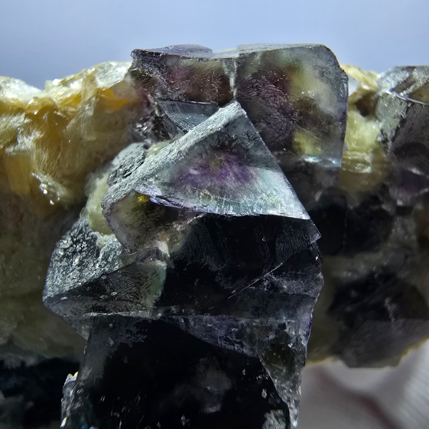 Colorful Phantom Fluorite Cubes Schorl Tourmaline Muscovite Erongo, Namibia 59*41*38mm