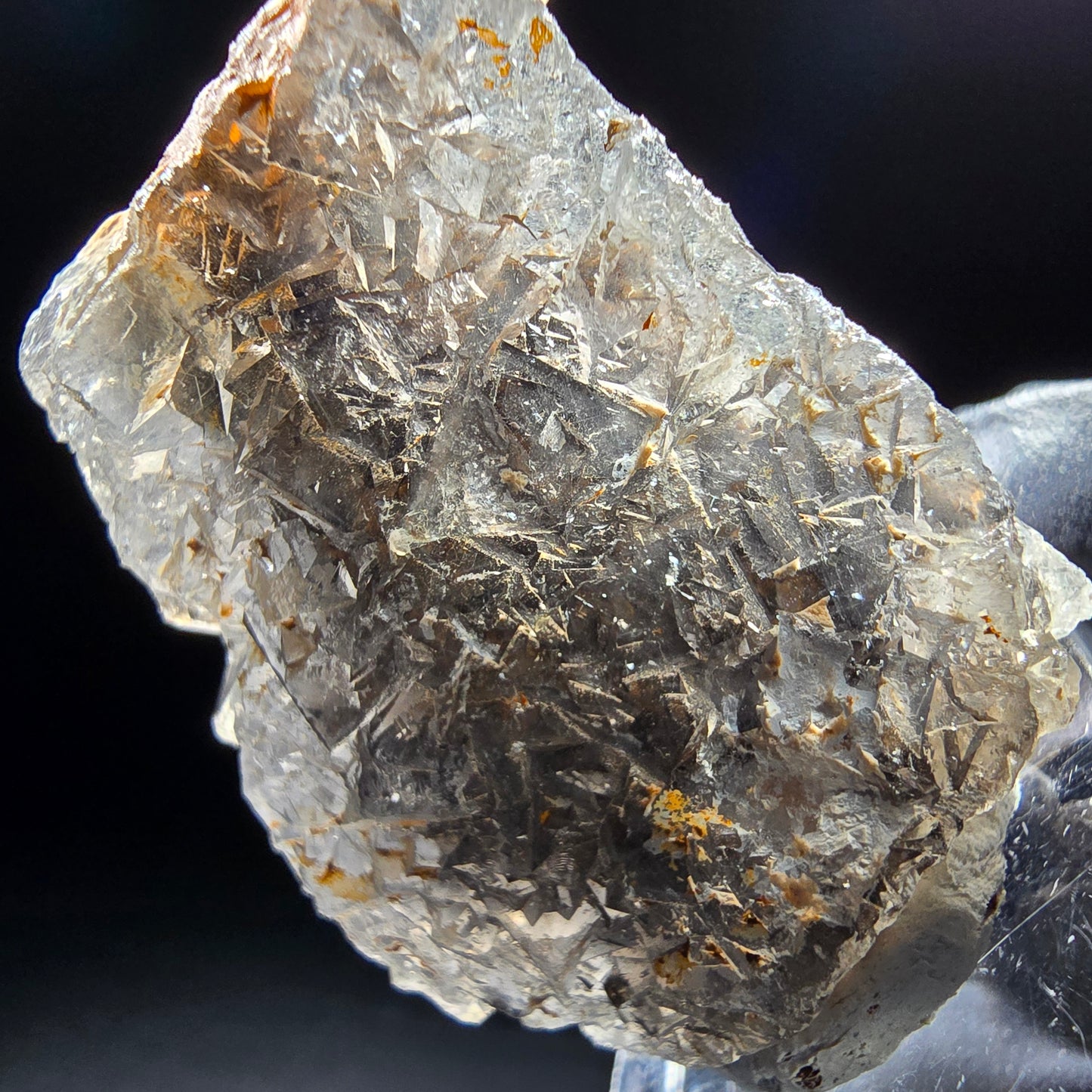 Cube de fluorite fantôme transparent de qualité violet Okorusu, Collection namibie 41*31*14mm