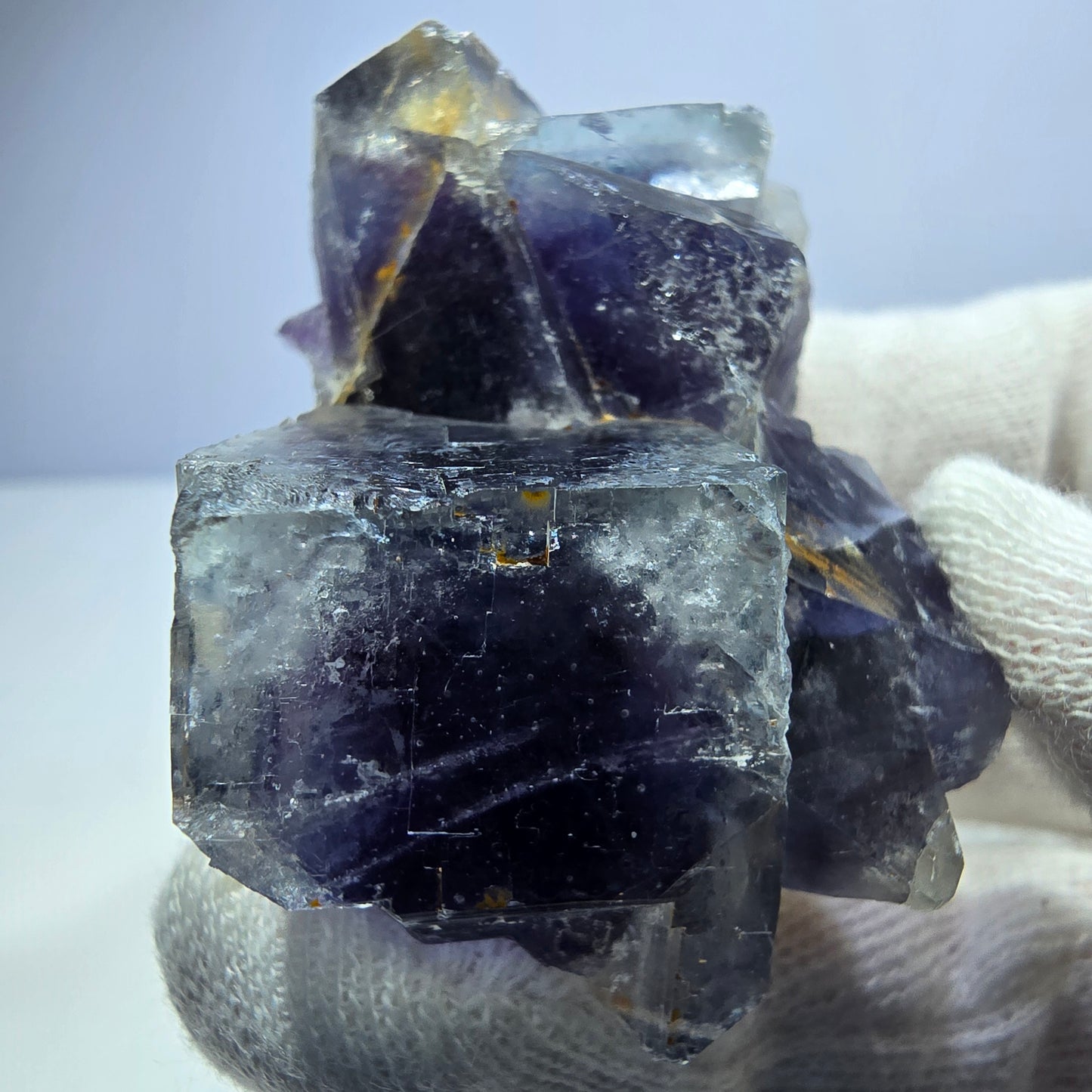 Phantom Fluorit Würfel Stufe, parkettiert blau lila Okorusu, Namibia 53*38*32mm
