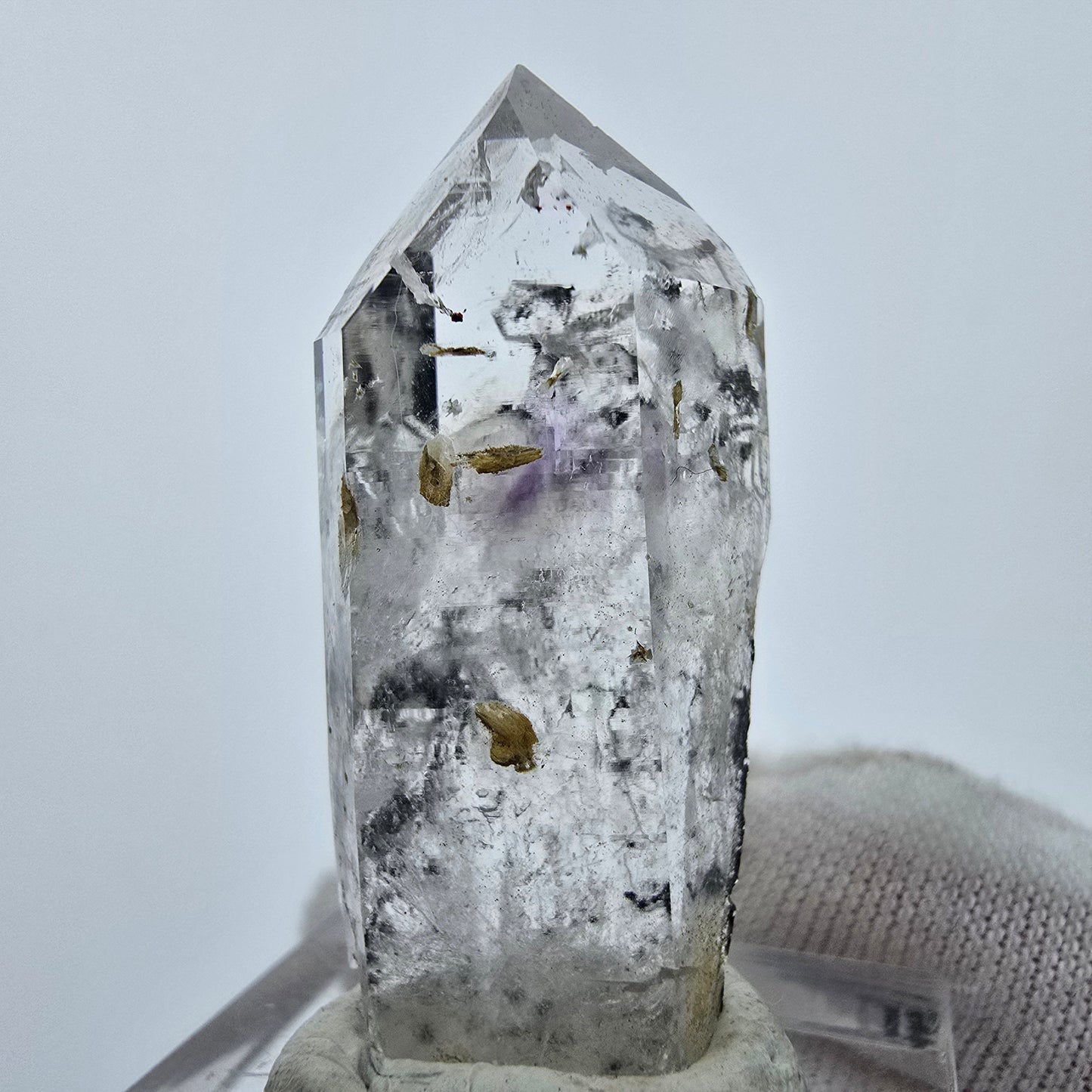Klarer Phantom Amethyst mit Stilbit Streep Mine Goboboseb Namibia 37*16*11mm