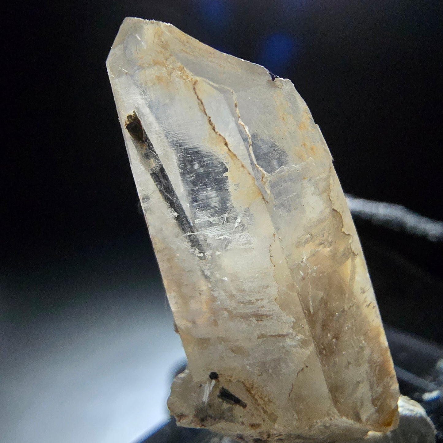 Klarer Turmalin Quarz, Rauchquarz mit Schörl Erongo Namibia 29*16*12mm Sammlung