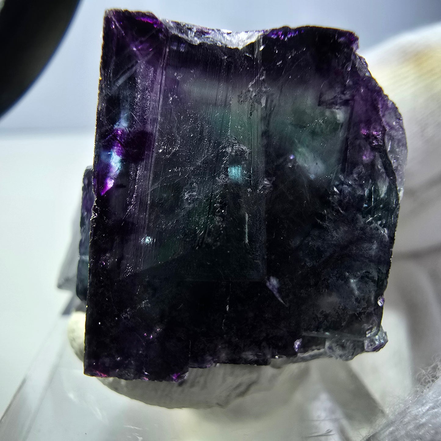 Rare Phantom Fluorite Cube Specimen zonal green purple Okorusu, Namibia 36*26*25mm