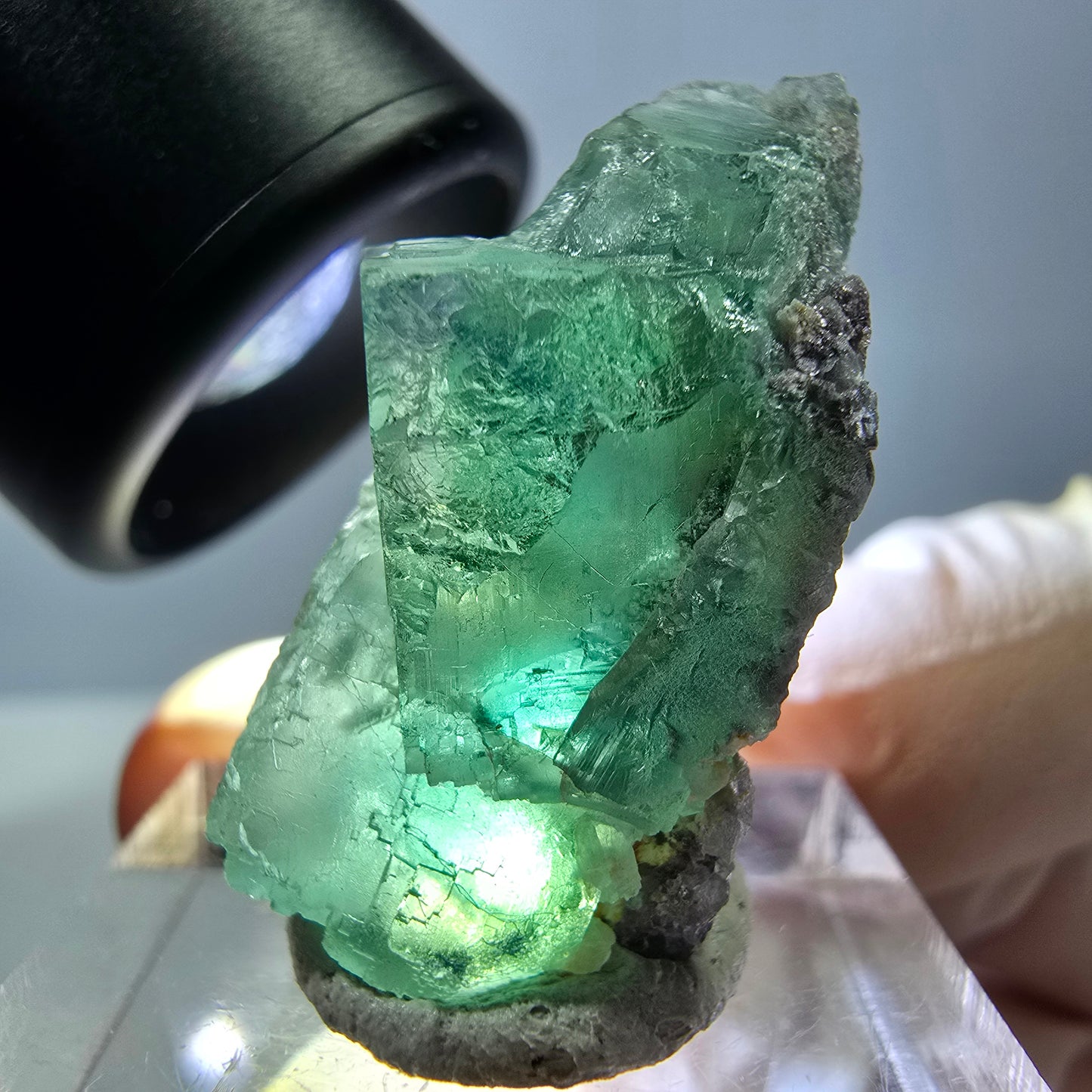 Phantom Fluorit Würfel Stufe, grün parkettiert Okorusu, Namibia 30*20*13mm