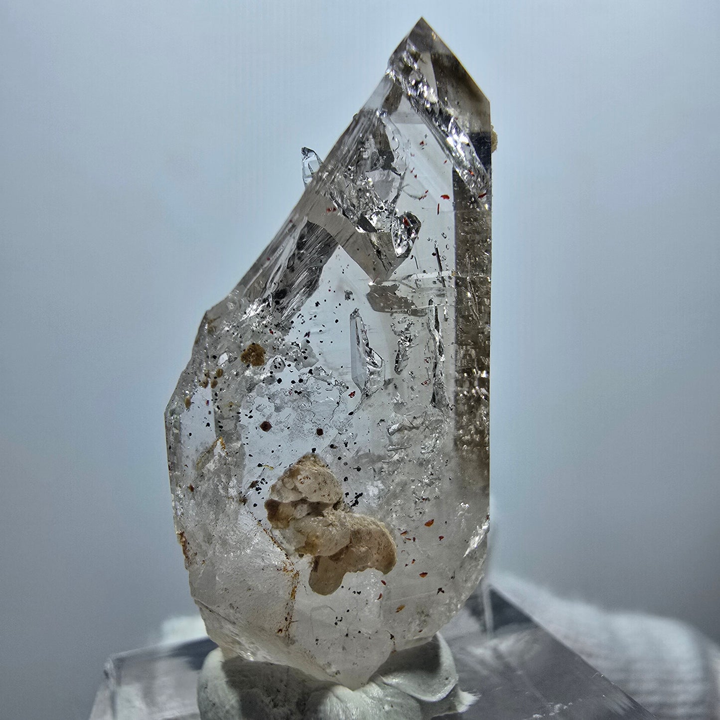 Enhydro Phantom Smoky Quartz Scepter, 1x Bubble Goboboseb, Namibia 37*19*11mm