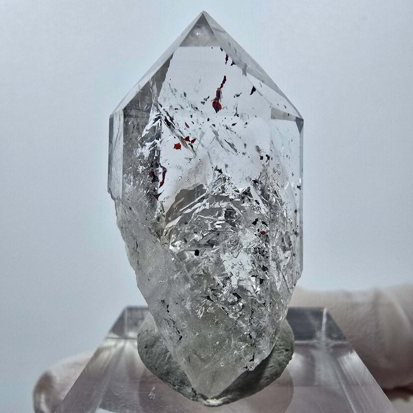 Quartz Harlequin Enhydro, Quartz Hématite Streep Mine, Goboboseb, Namibie 36 x 18 x 13 mm