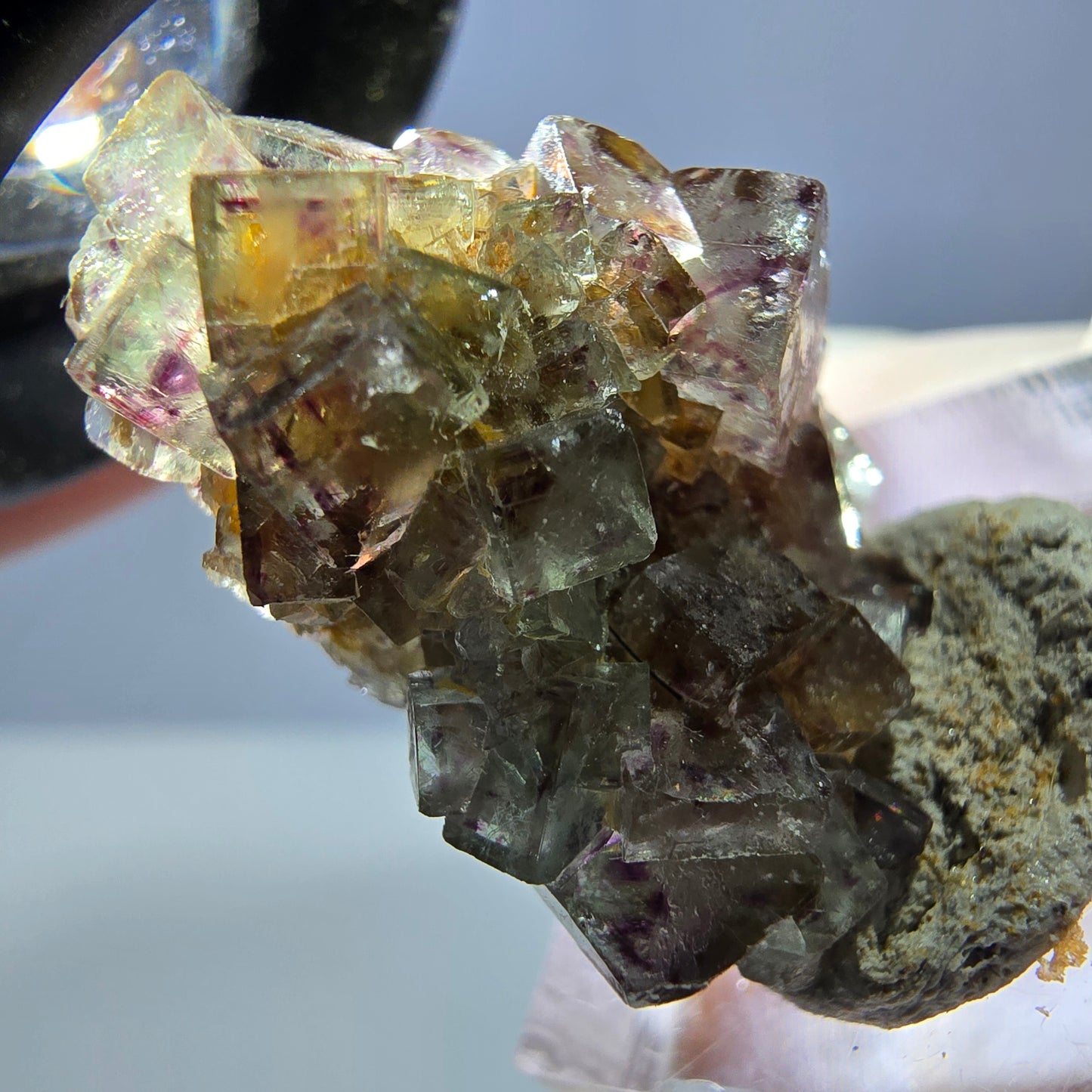 Phantom Fluorit Würfel Stufe, grün lila Okorusu, Namibia 28*24*15mm