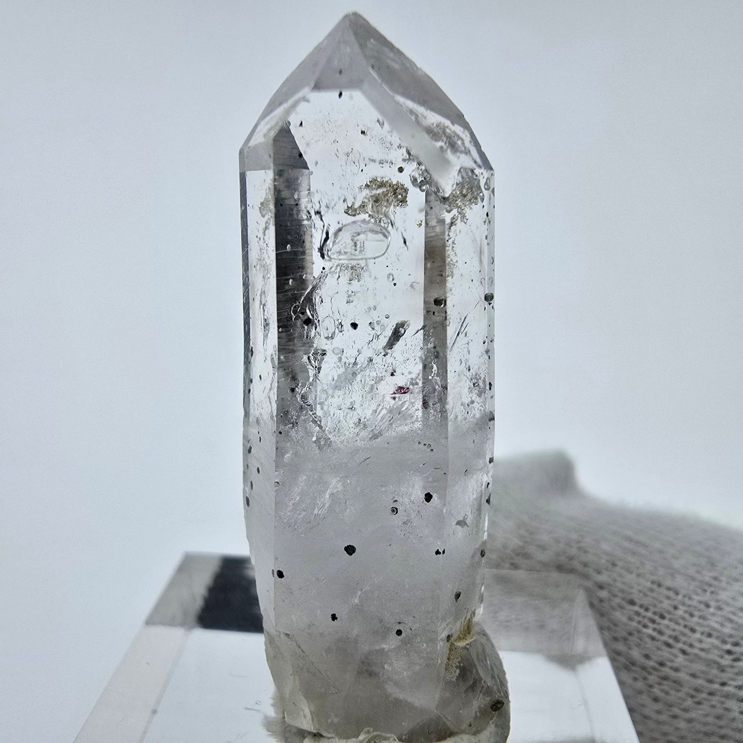 Klarer Phantom Hämatit Quarz Kristall Streep Mine, Goboboseb, Namibia 35*12*12mm