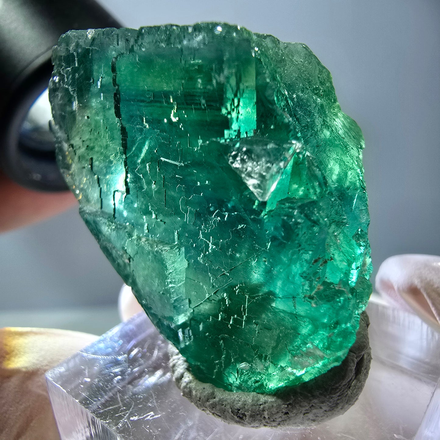 Klarer Phantom Fluorit Würfel parkettiert, grün Okorusu, Namibia 38*25*25mm