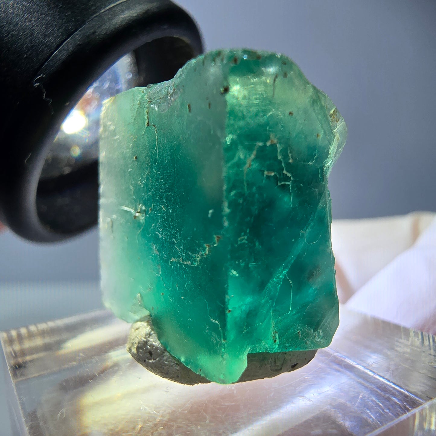 Klarer Phantom Fluorit Würfel parkettiert, grün Okorusu, Namibia 20*18*11mm