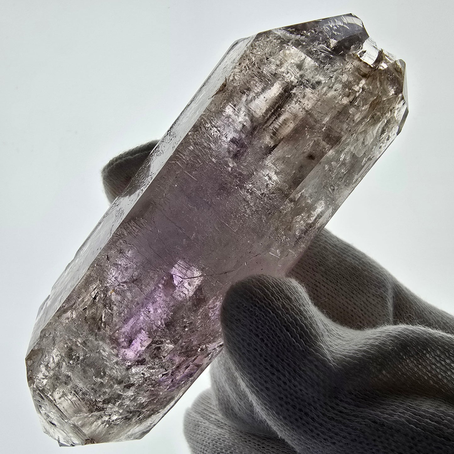 Sceptre d'améthyste squelette Enhydro DT UV Calcite 2x Bubble Valentine Pocket Namibie 99*35*31mm
