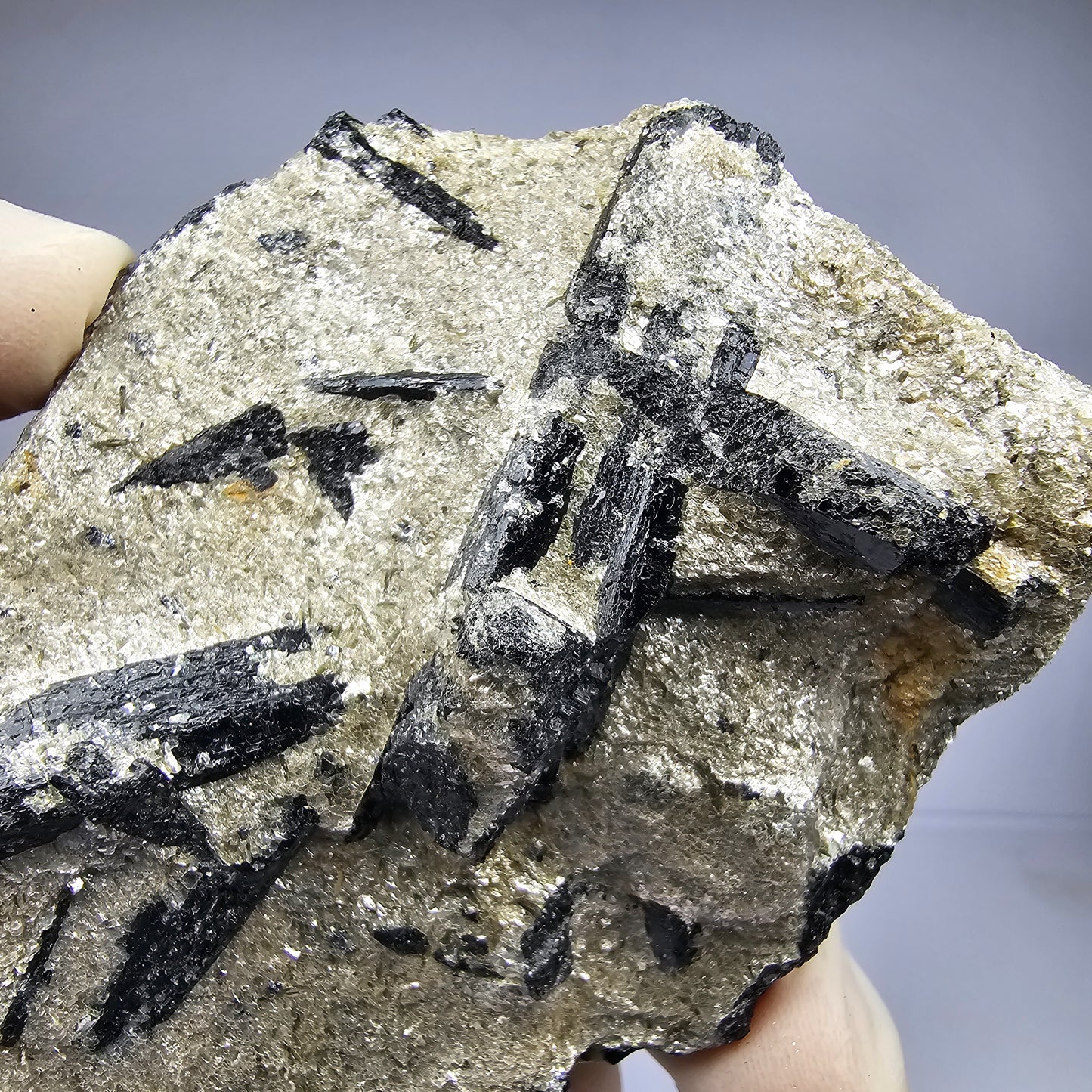 Seltene Schörl Turmalin auf Matrix Stufe 76*63*32mm Namibia Mineraliensammlung