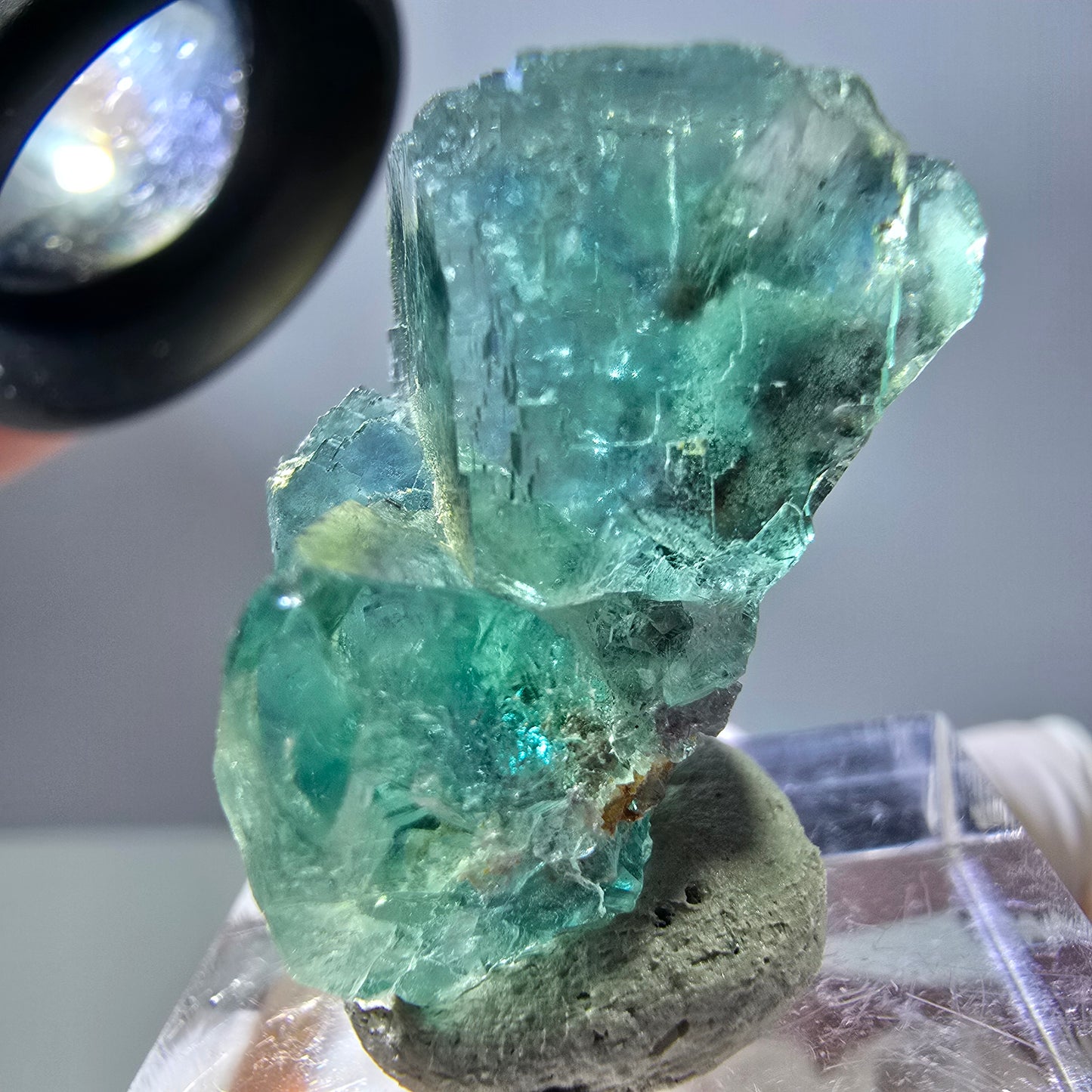 Spécimen de cube de fluorite fantôme, parquet vert Okorusu, Namibie 28 x 21 x 15 mm