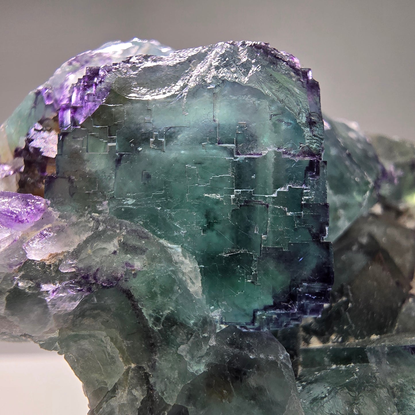 Große Phantom Fluorit Würfel Stufe grün lila zonar Okorusu, Namibia 116*64*31mm