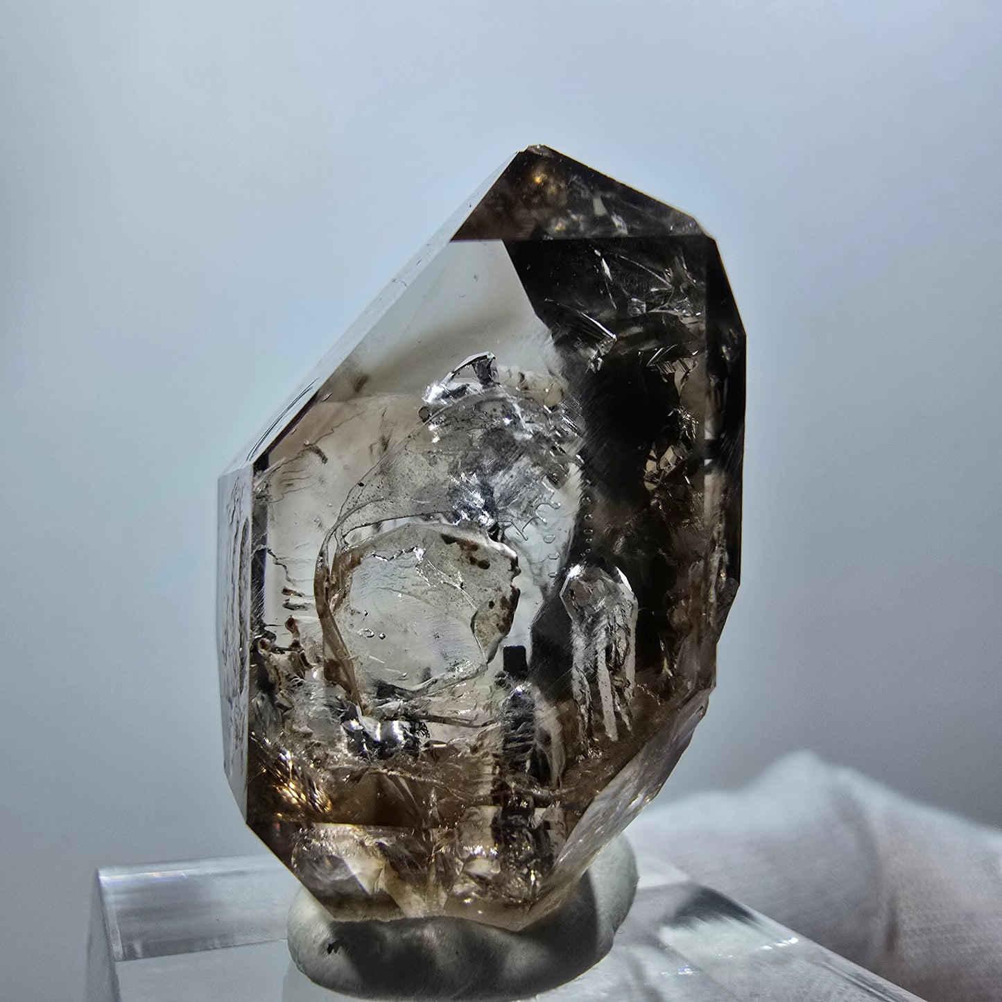 Klarer Phantom Rauchquarz Zepter Kristall Goboboseb, Namibia 32*24*17mm