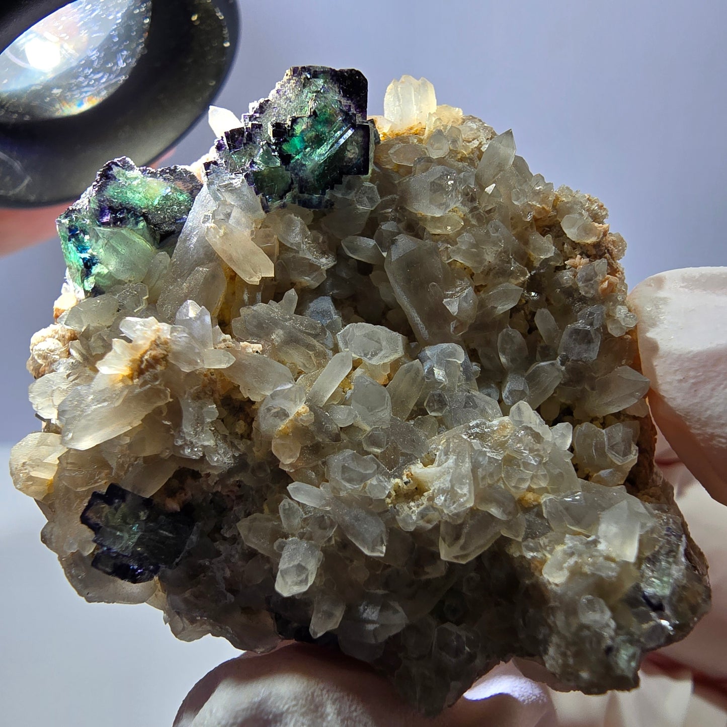 Cubes de fluorite fantôme transparente, spécimen de quartz, Okorusu zonal, Namibie, 48 x 39 x 17 mm