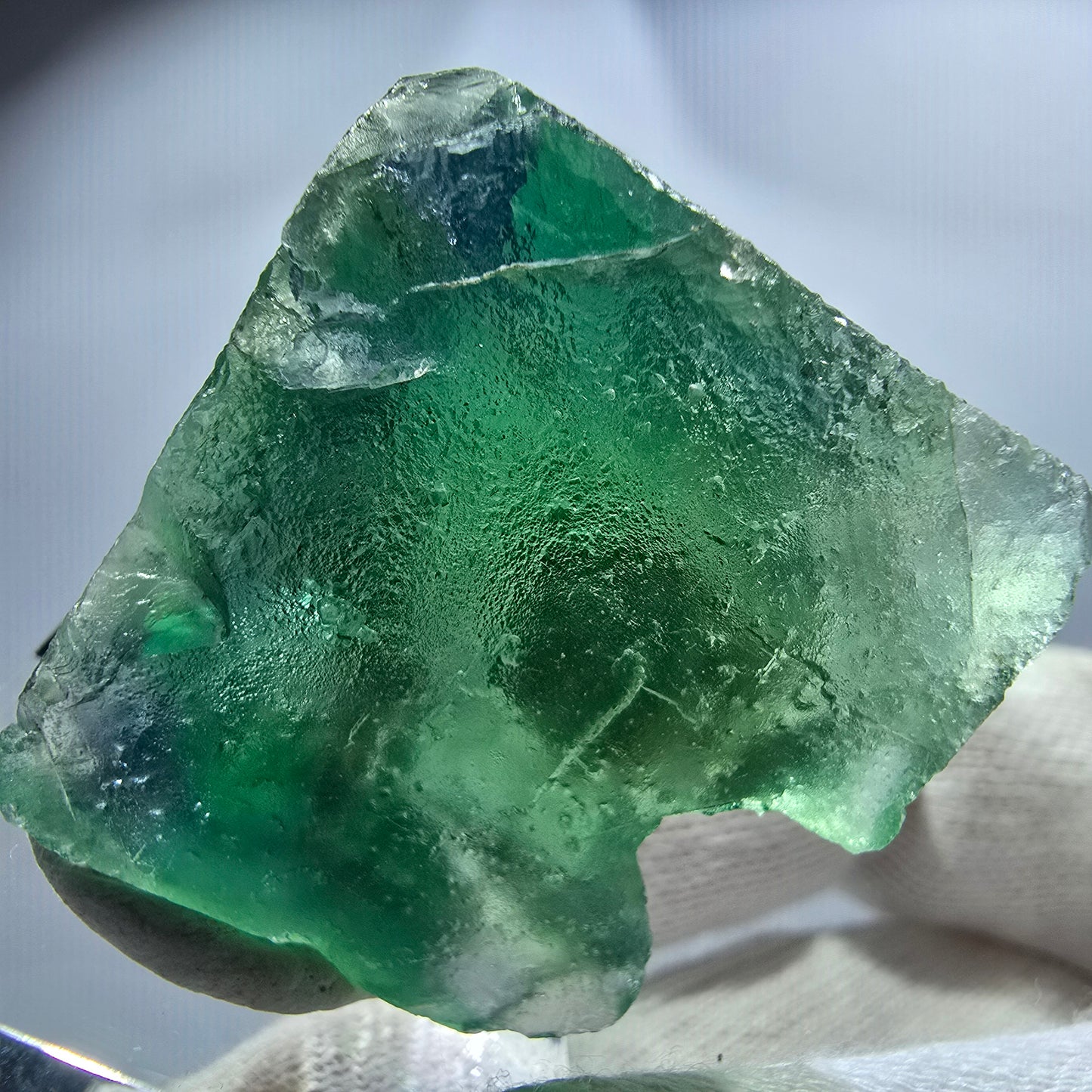 Rare cube de fluorite fantôme, vert turquoise, Okorusu, Namibie, 42 x 31 x 26 mm