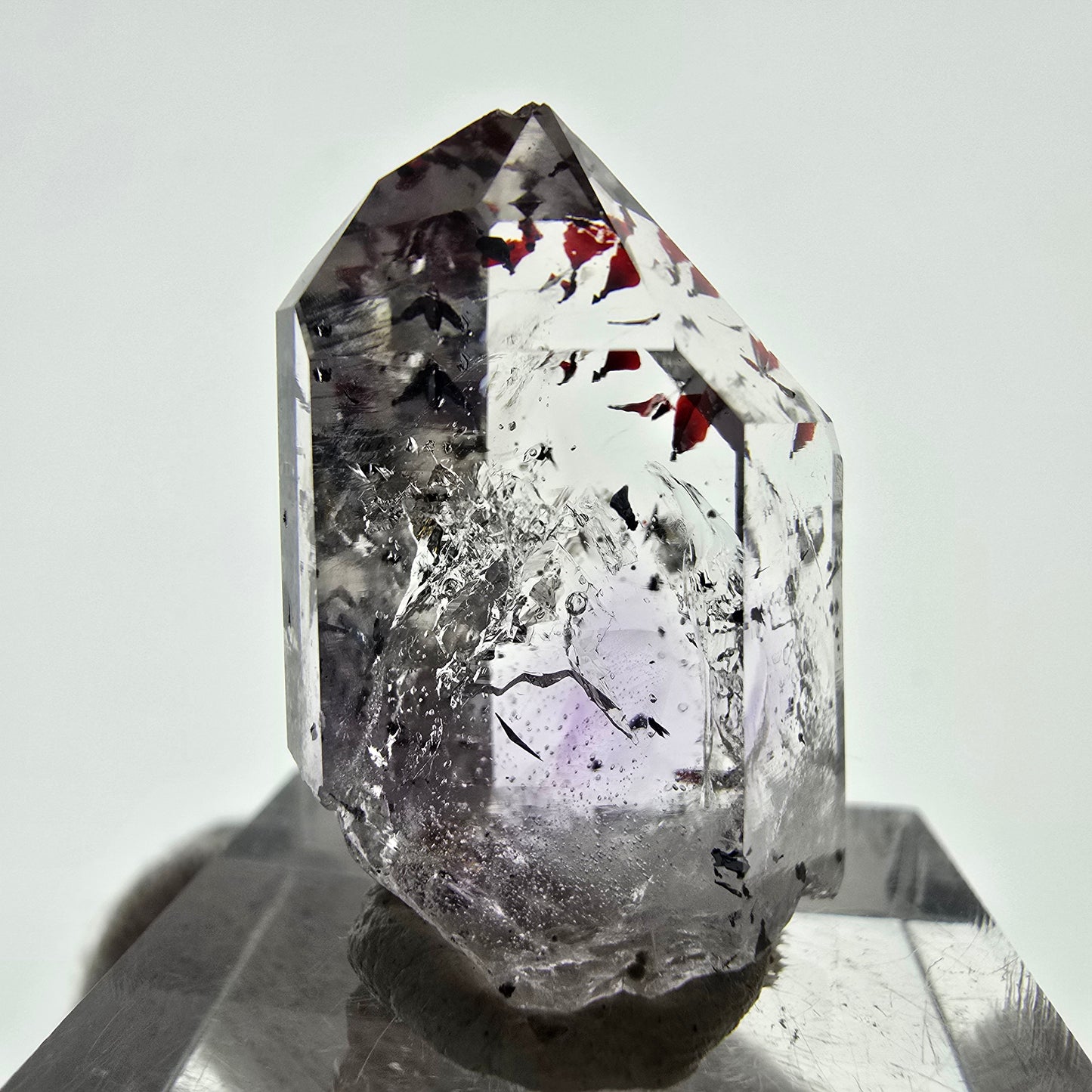 Améthyste fantôme Harlequin d'Enhydro, 3x Bubble Streep Mine, Namibie 27 x 18 x 13 mm