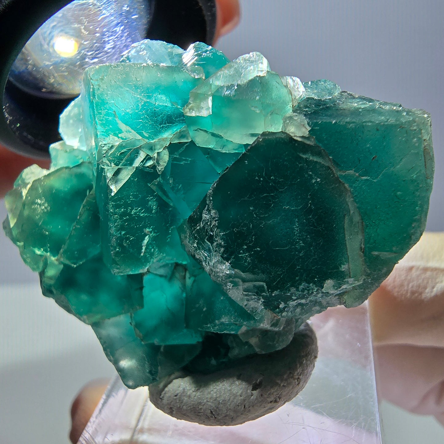 Phantom Fluorit Würfel Stufe, grün parkettiert Okorusu, Namibia 41*36*13mm