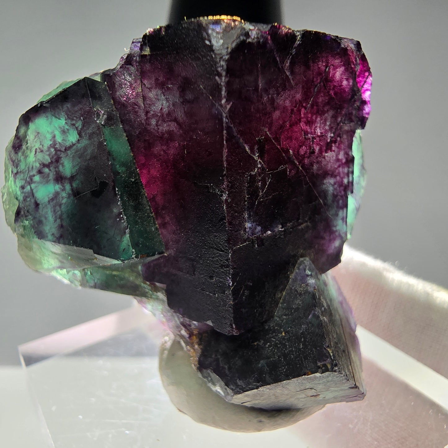 Seltene Phantom Fluorit Würfel Stufe Tie-Dye Pocket, Okorusu, Namibia 55*45*32mm