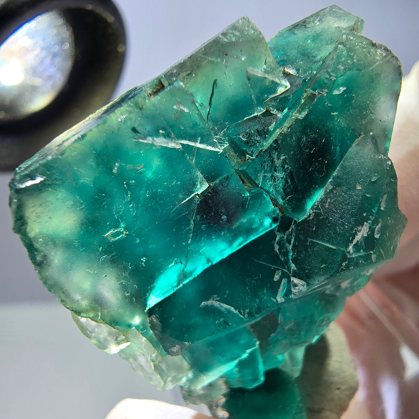 Phantom Fluorit Würfel Stufe, grün lila Okorusu, Namibia 37*30*16mm