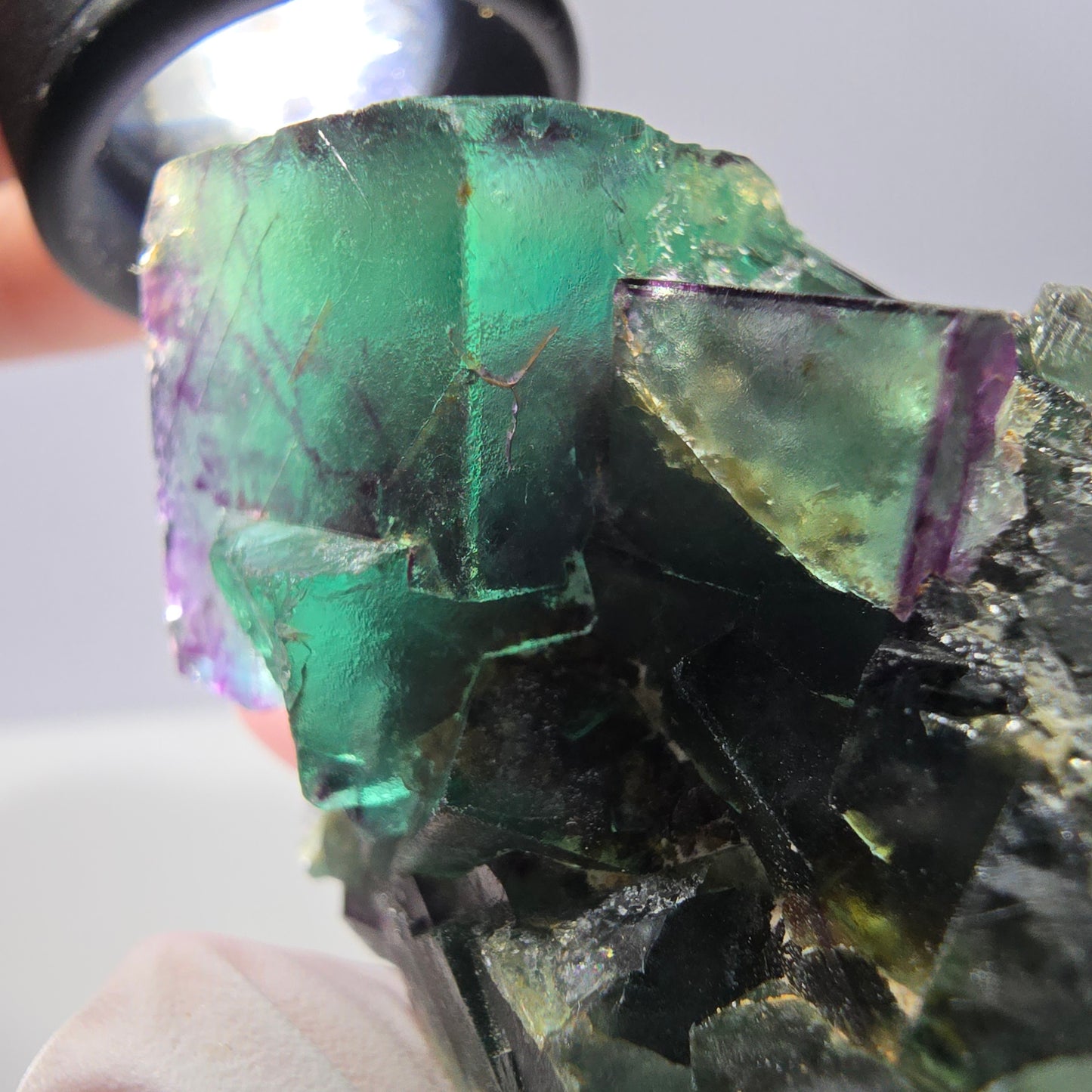 Phantom Fluorit Würfel Stufe, parkettiert, zonal Okorusu, Namibia 45*40*30mm