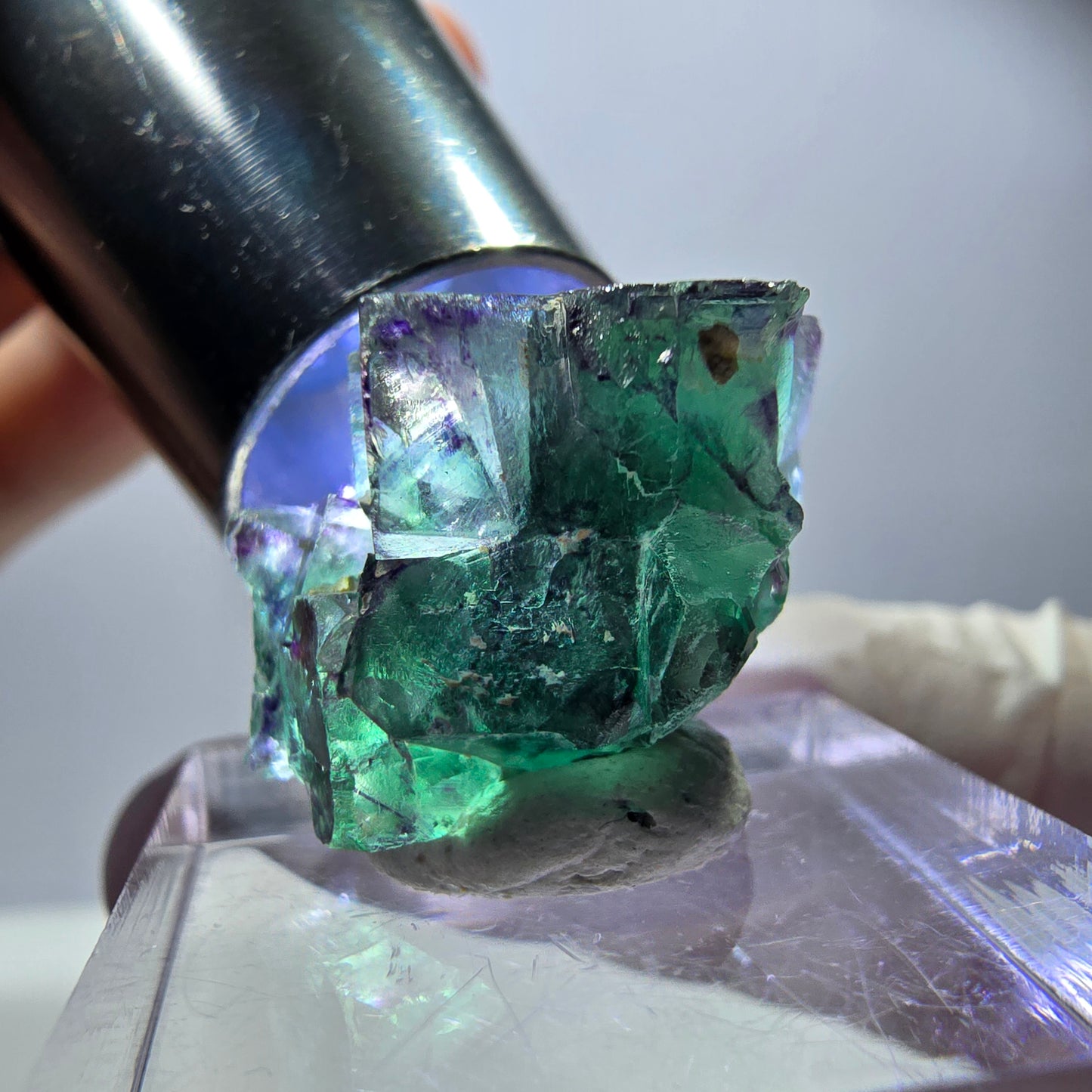Rare Fluorite Cube Specimen, green purple Okorusu, Namibia 21*16*15mm