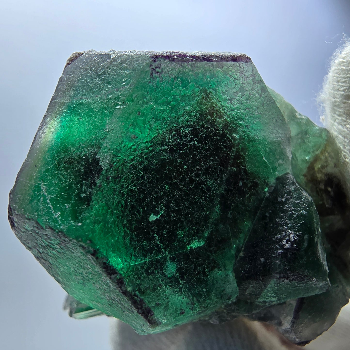 Phantom Fluorit Würfel hexagonal, zonal Muskovit Stufe Erongo Namibia 54*42*36mm