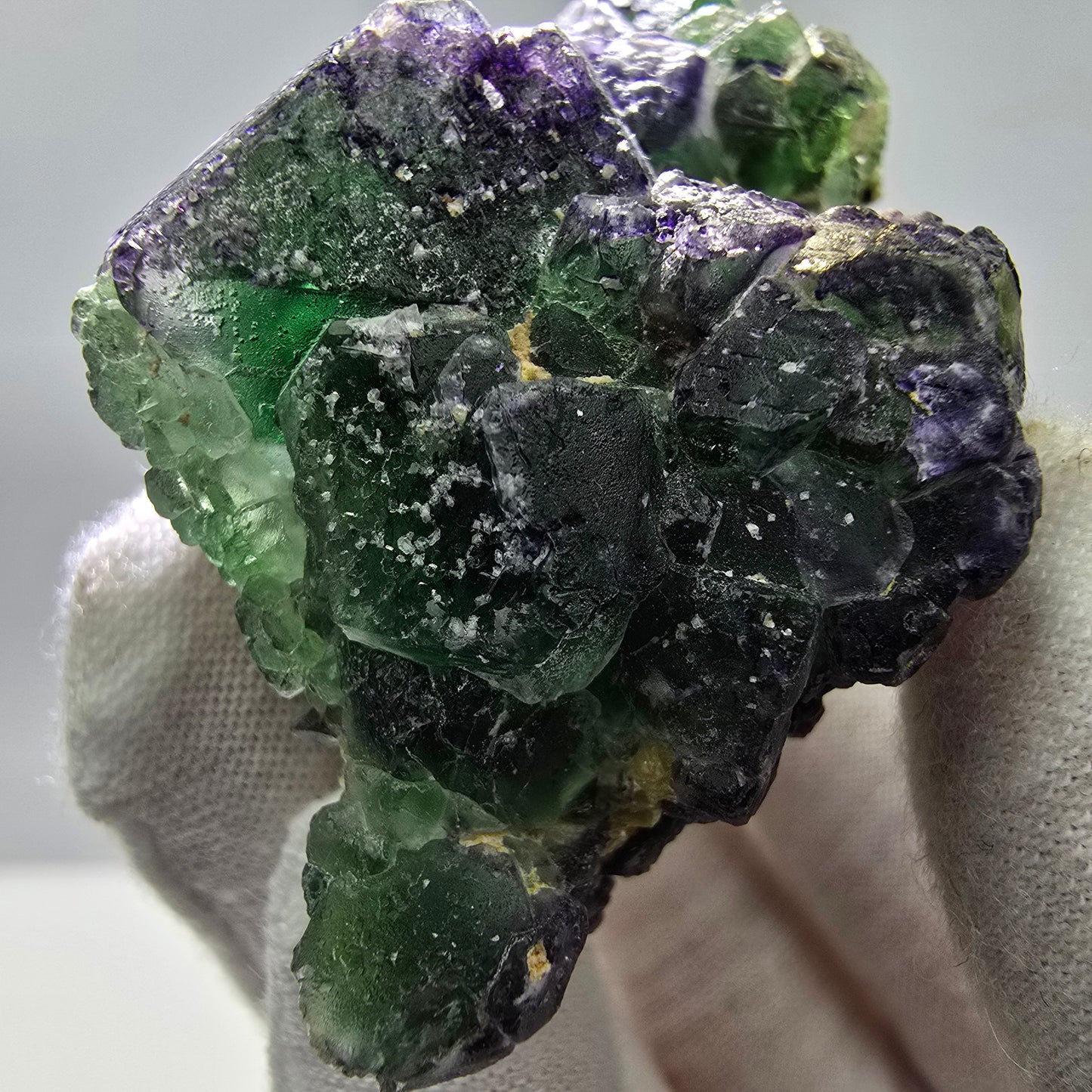 Phantom Fluorit Würfel Stufe grün lila Erongo, Namibia 67*40*35mm Sammlung