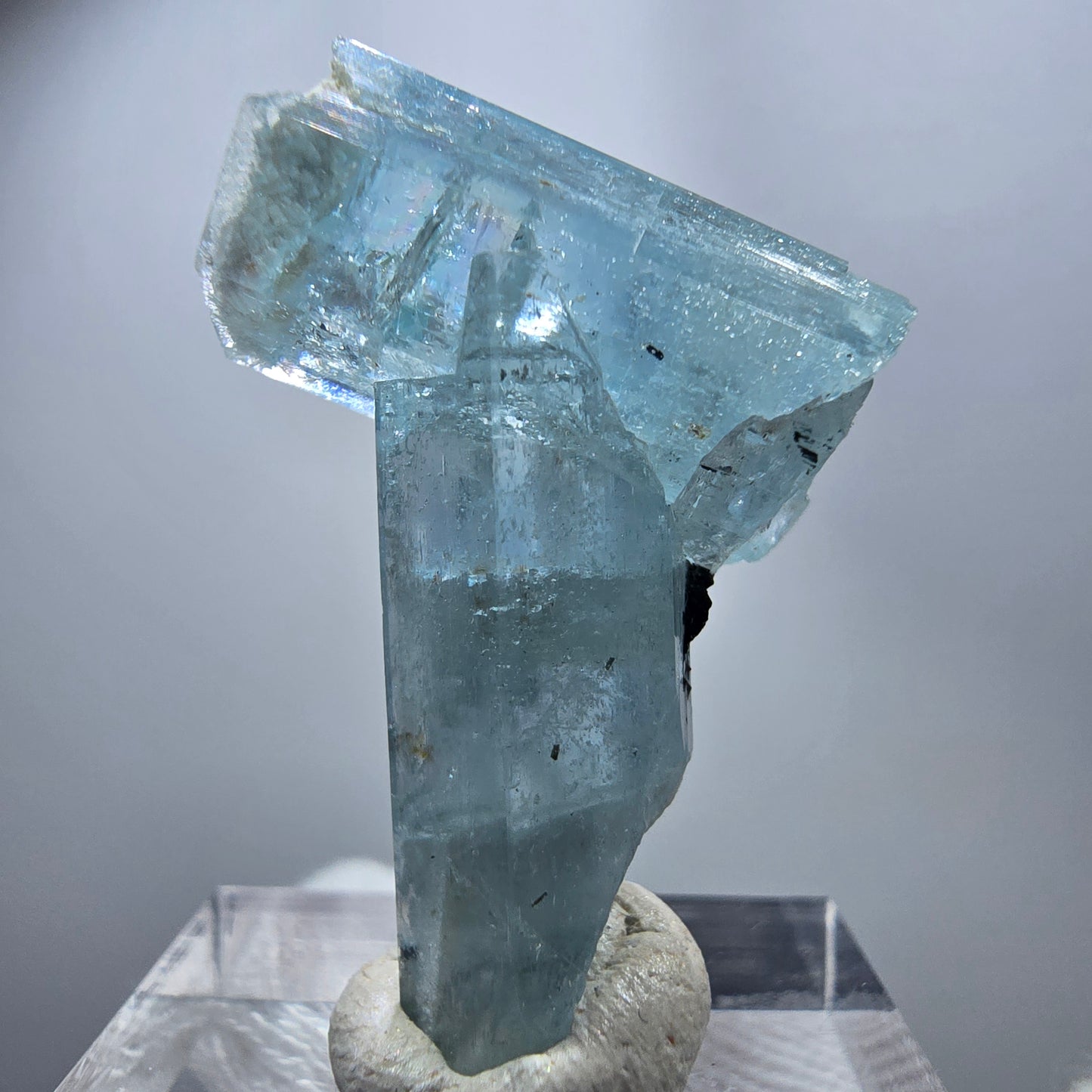 Seltener Aquamarin X mit Orthoklas, Schörl Turmalin Erongo, Namibia 30*21*10mm