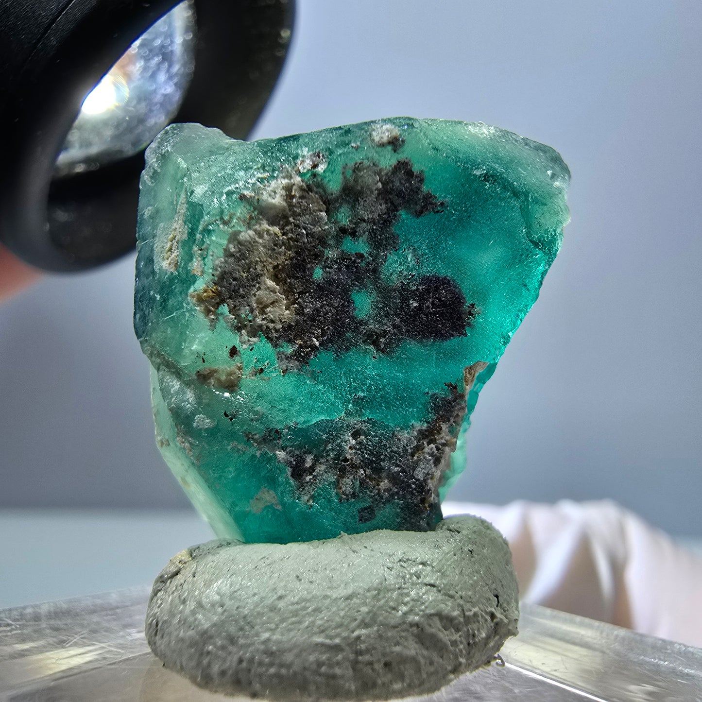 Spécimen de cube de fluorite fantôme, parquet vert Okorusu, Namibie 25 x 21 x 19 mm