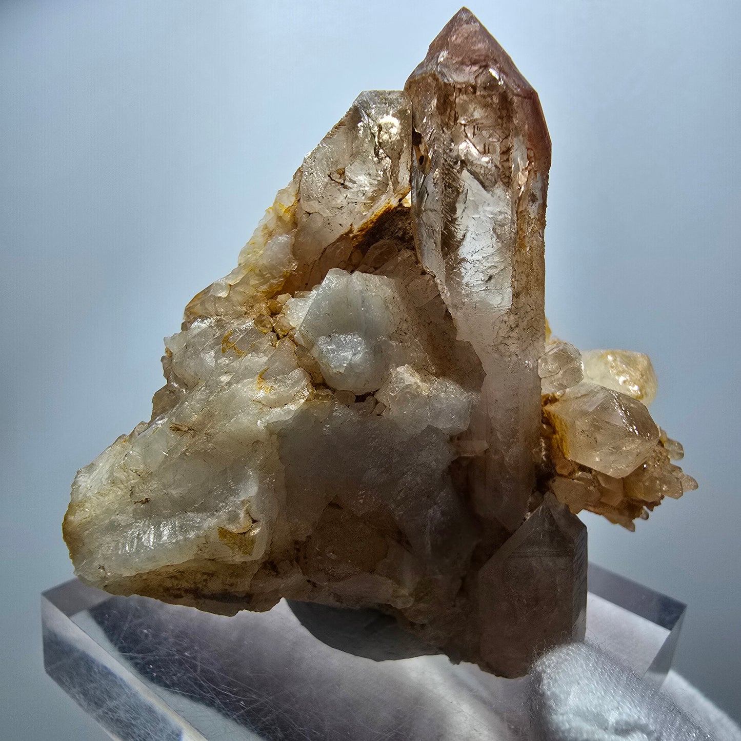 Seltene Phantom Rauchquarz Zepter Stufe Goboboseb, Namibia 59*55*42mm