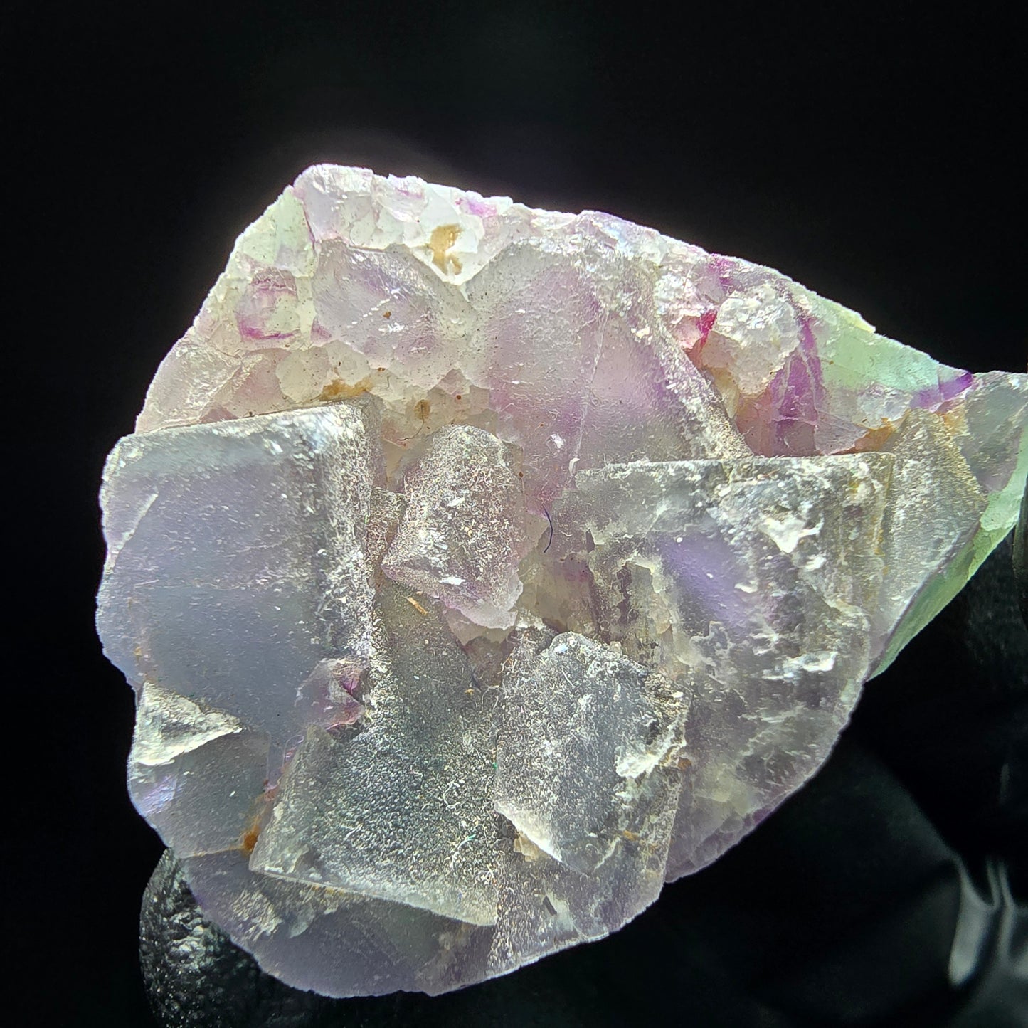 Phantom Fluorit Würfel auf Quarz Stufe lila grün Omehane, Namibia 40*30*16mm