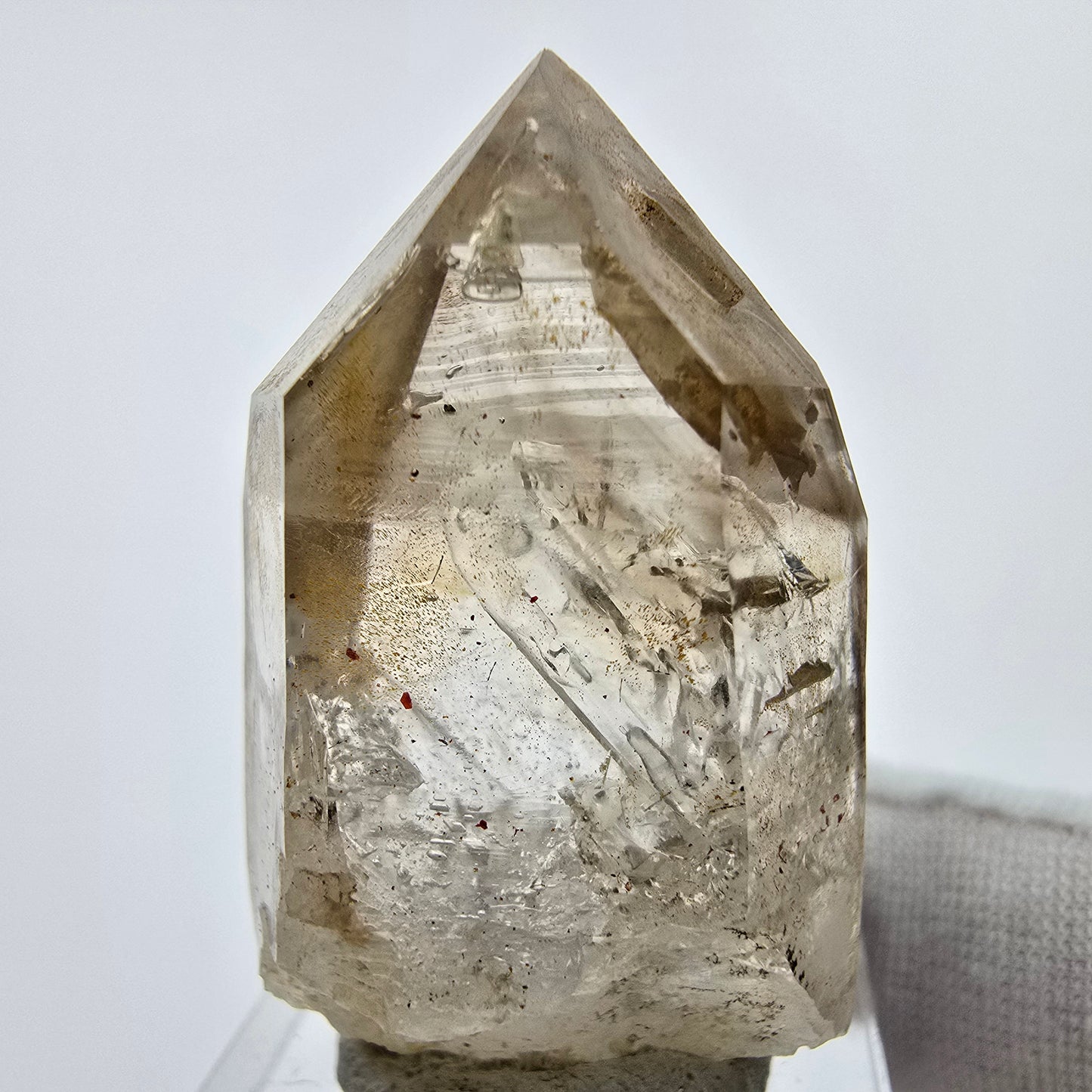 Enhydro Phantom Smoky Quartz Point 4x Bubble Goboboseb Namibie 41*25*19mm Collection